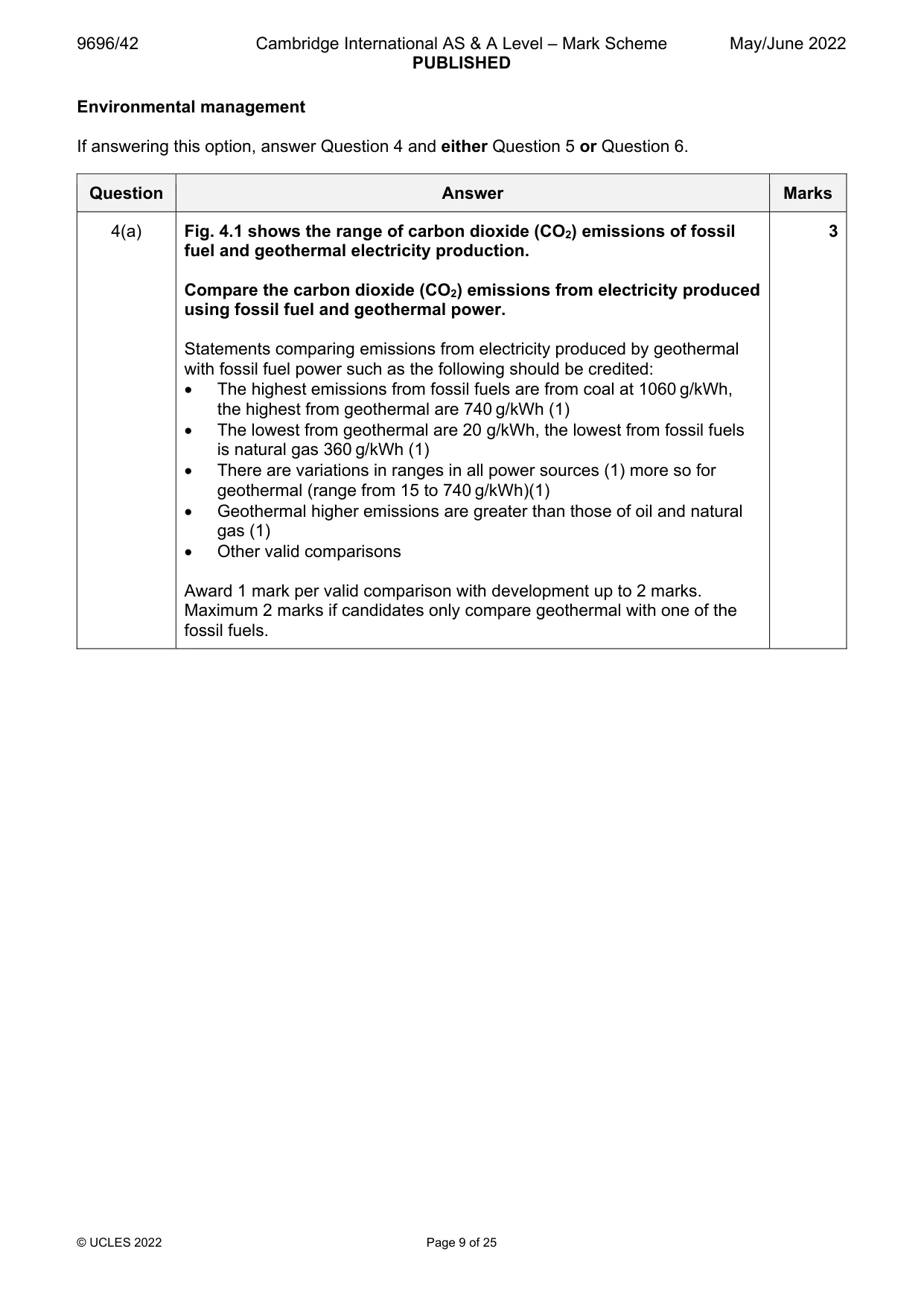 Mark scheme, page 9 of 25
