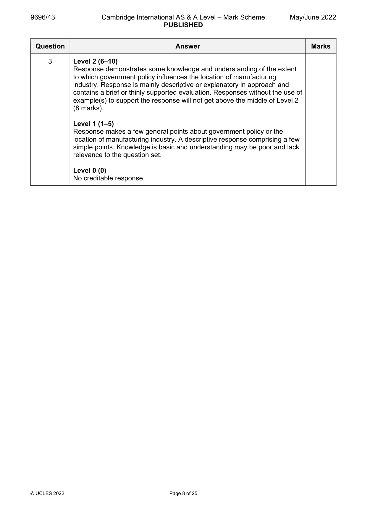 Mark scheme, page 8 of 25