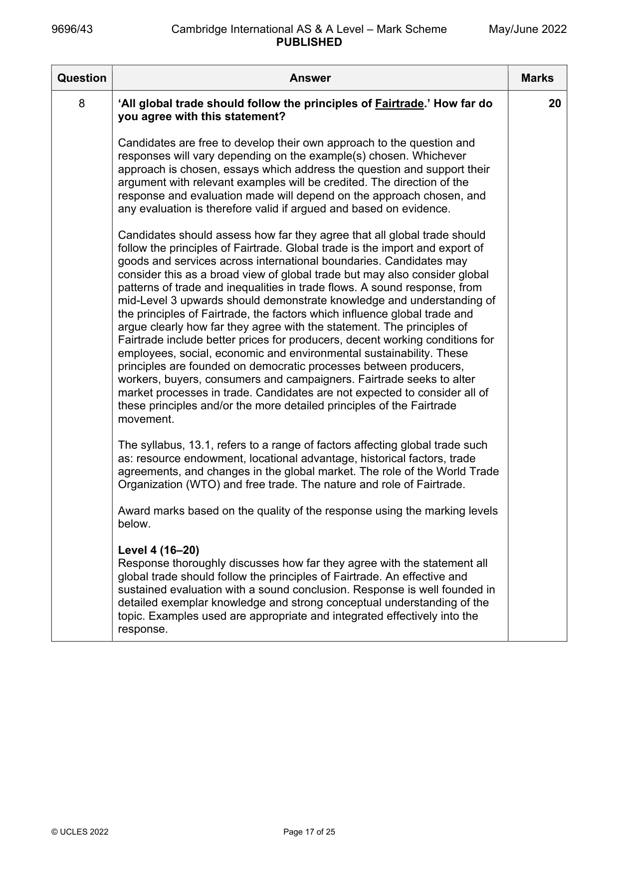 Mark scheme, page 17 of 25