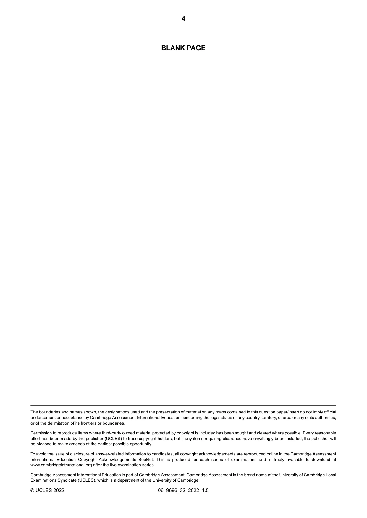 Cambridge A Level Geography 9696 2022 May/June Paper 3 · Variant 2 question paper, page 4 of 4