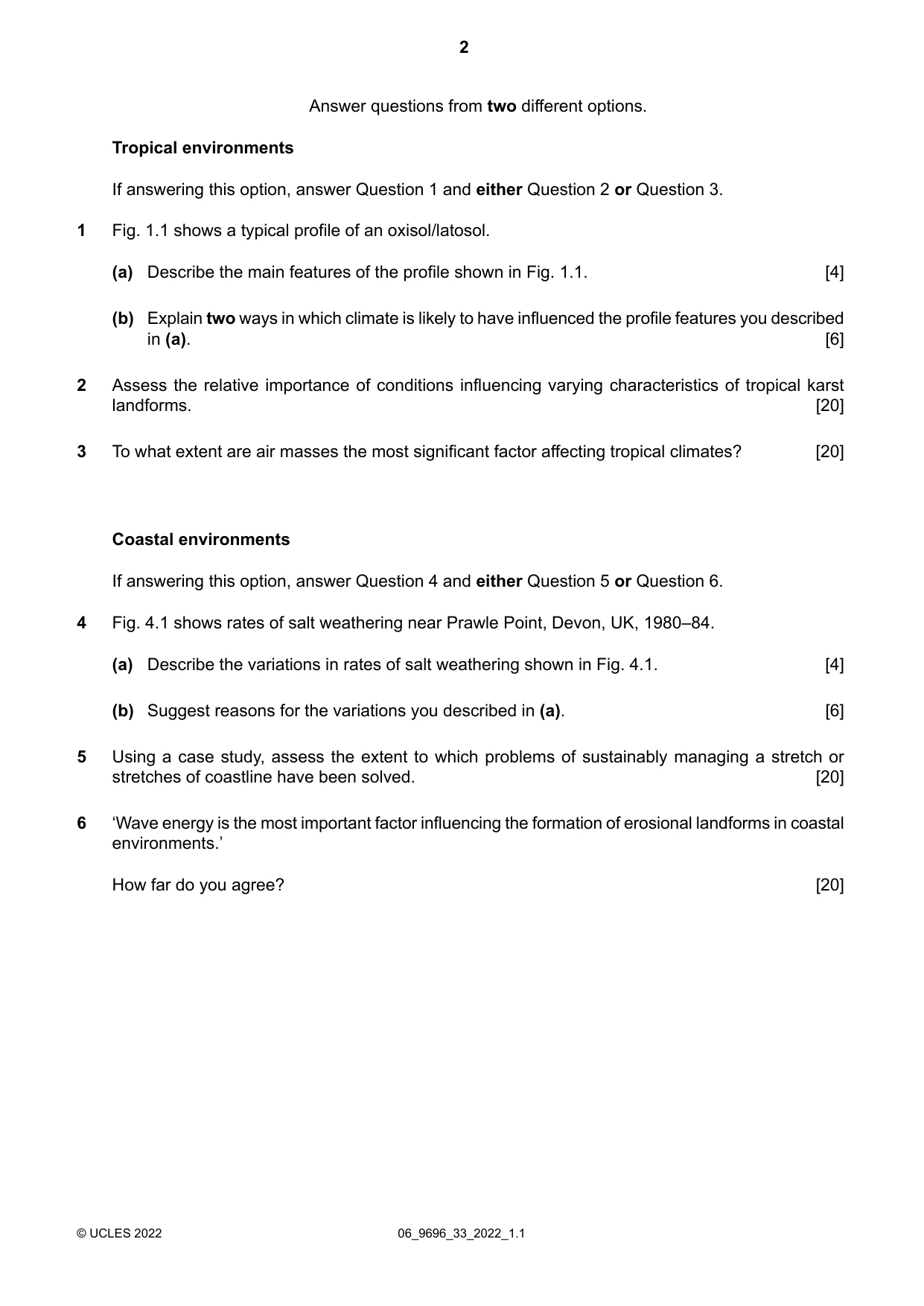 Cambridge A Level Geography 9696 2022 May/June Paper 3 · Variant 3 question paper, page 2 of 4