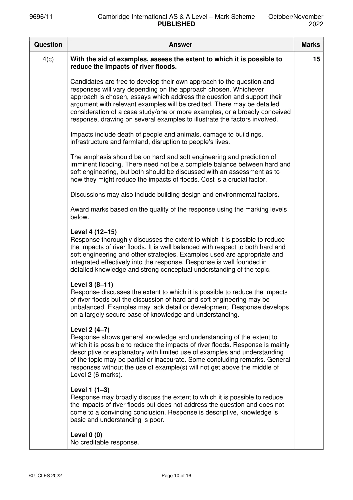 Mark scheme, page 10 of 16