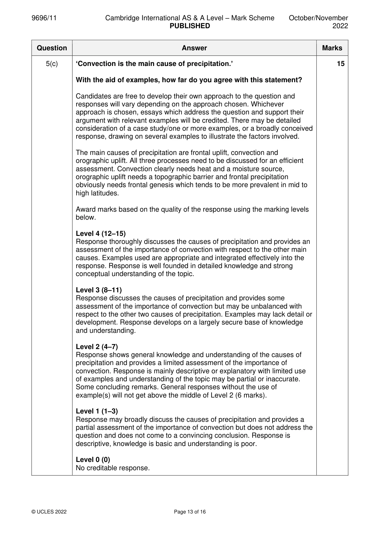 Mark scheme, page 13 of 16