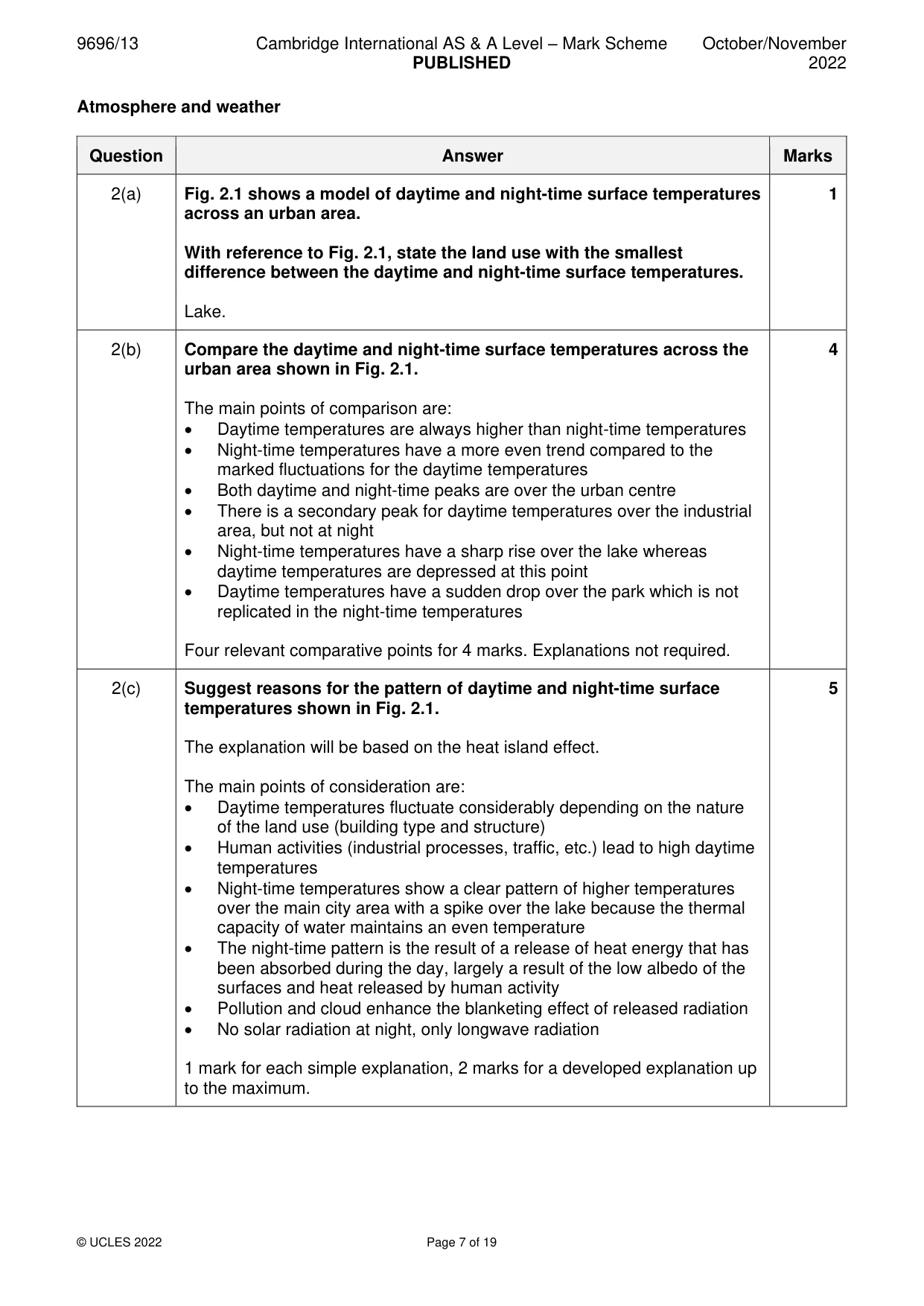 Mark scheme, page 7 of 19