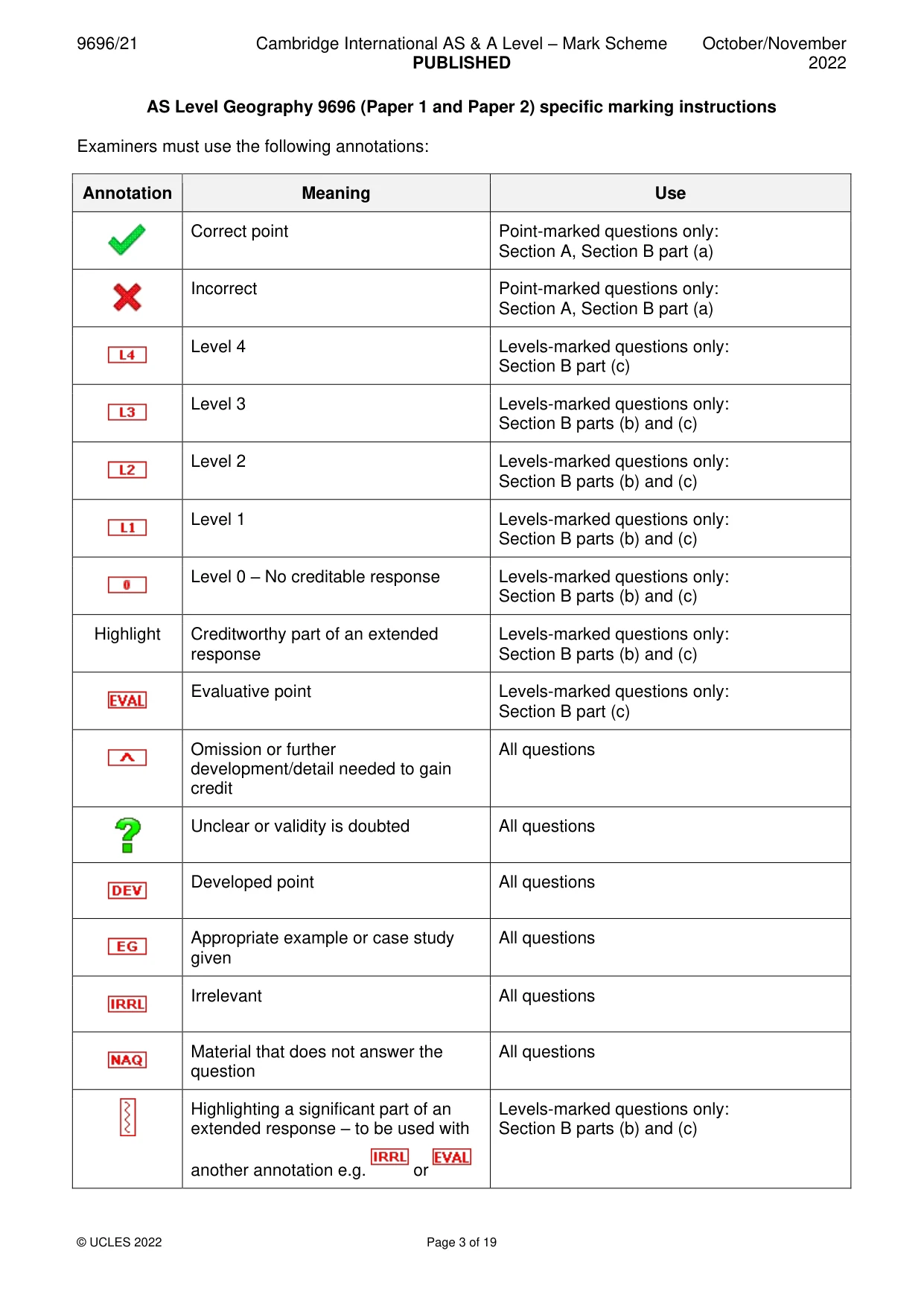 Mark scheme, page 3 of 19