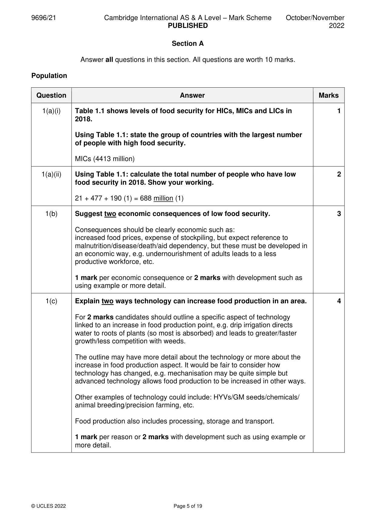 Mark scheme, page 5 of 19