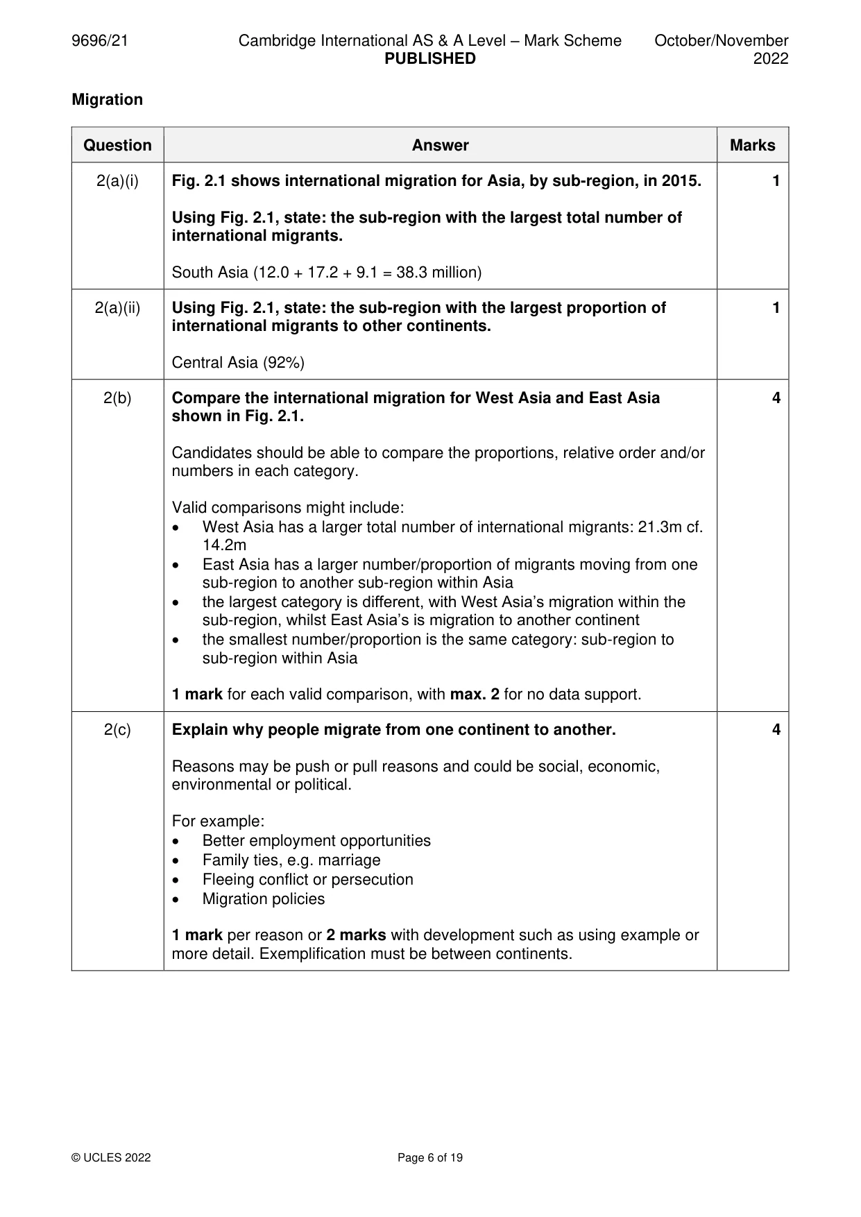Mark scheme, page 6 of 19