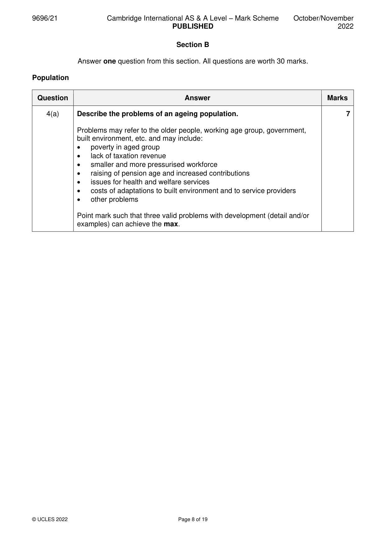 Mark scheme, page 8 of 19