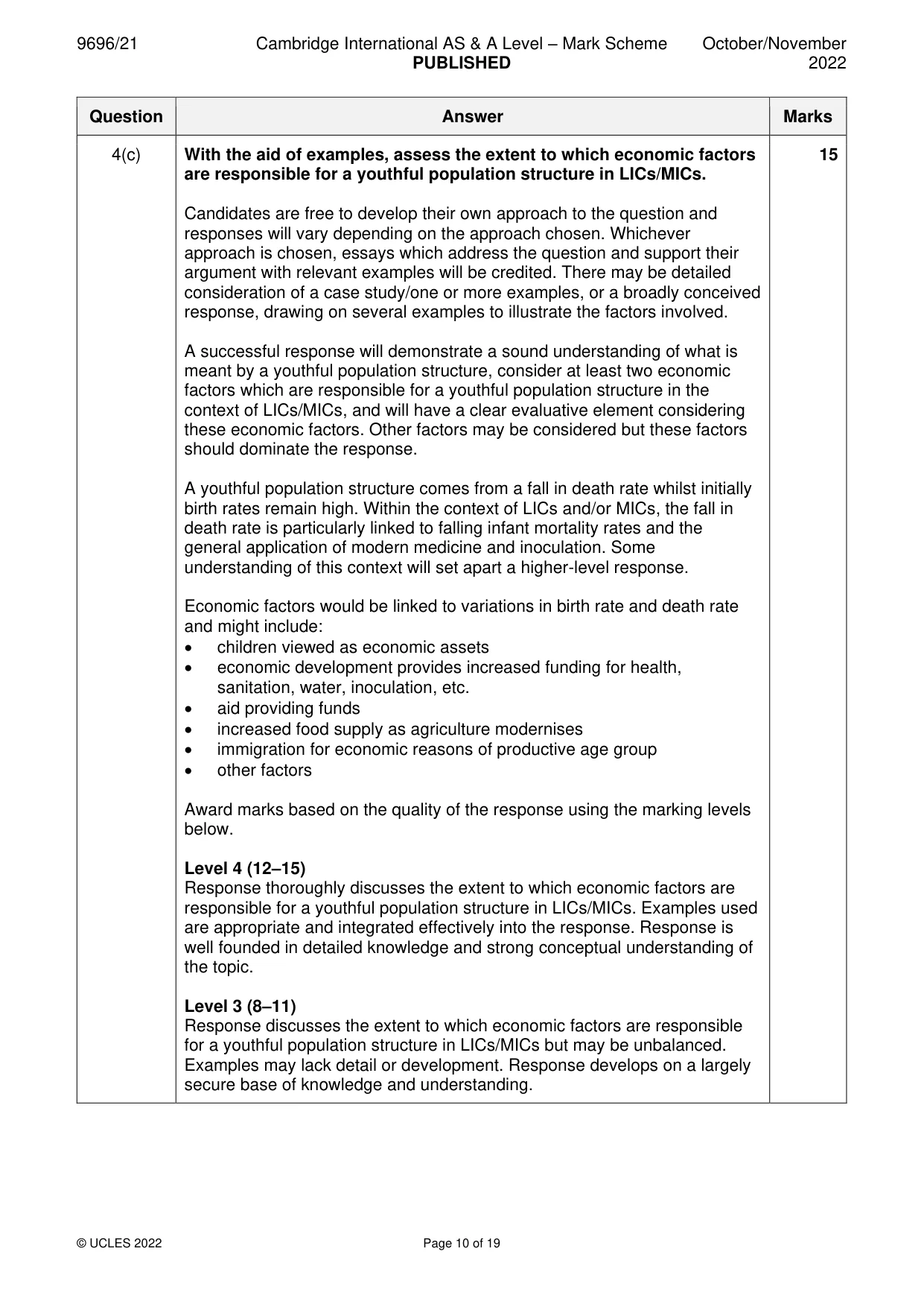 Mark scheme, page 10 of 19
