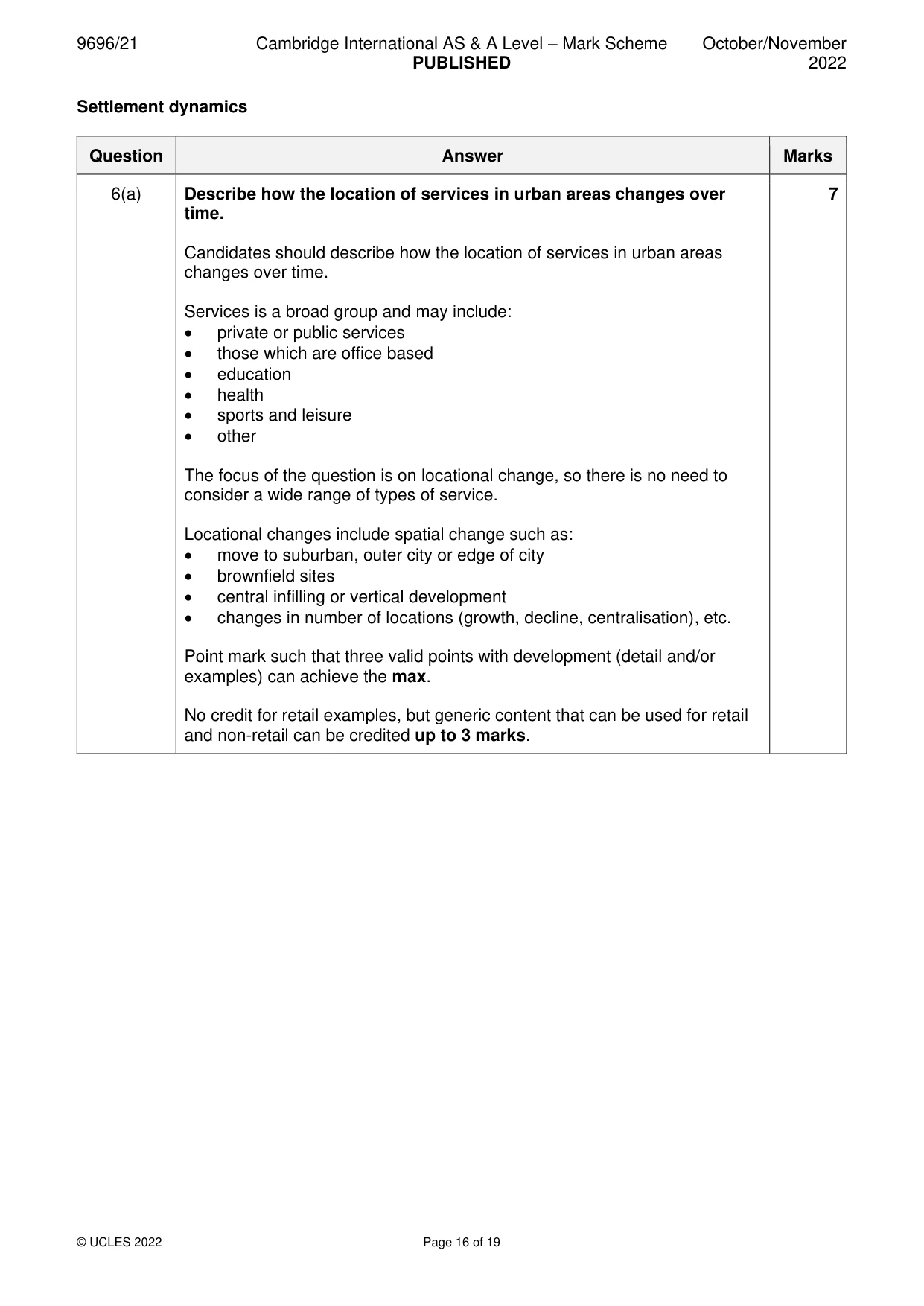 Mark scheme, page 16 of 19