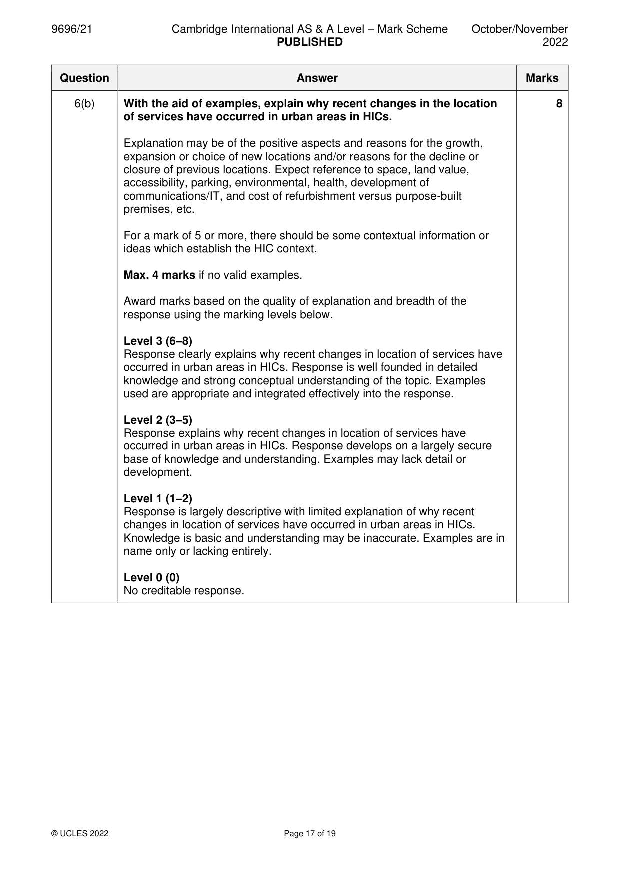 Mark scheme, page 17 of 19