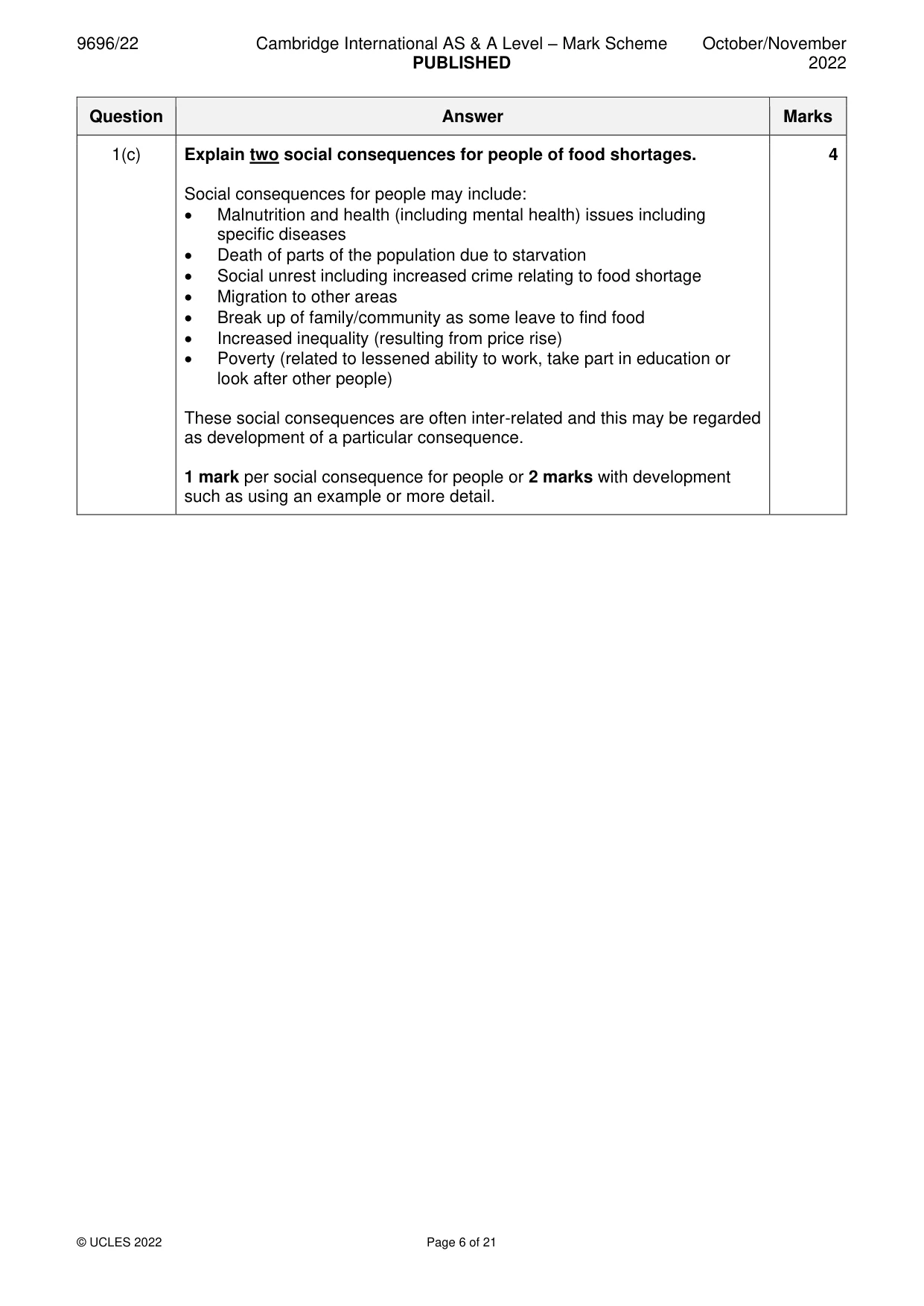 Mark scheme, page 6 of 21
