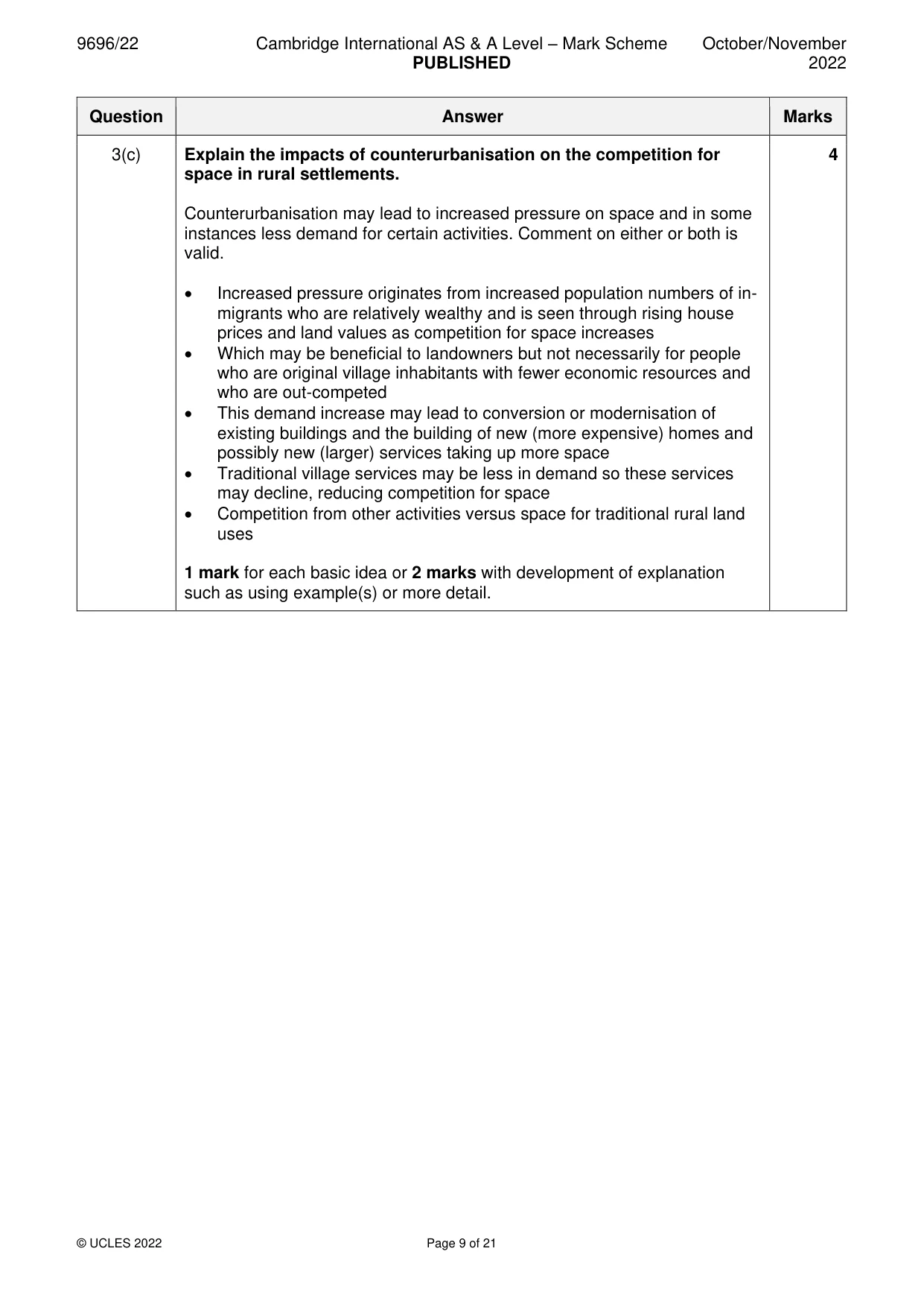 Mark scheme, page 9 of 21