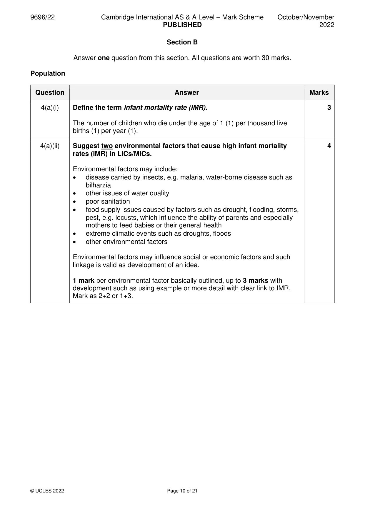 Mark scheme, page 10 of 21
