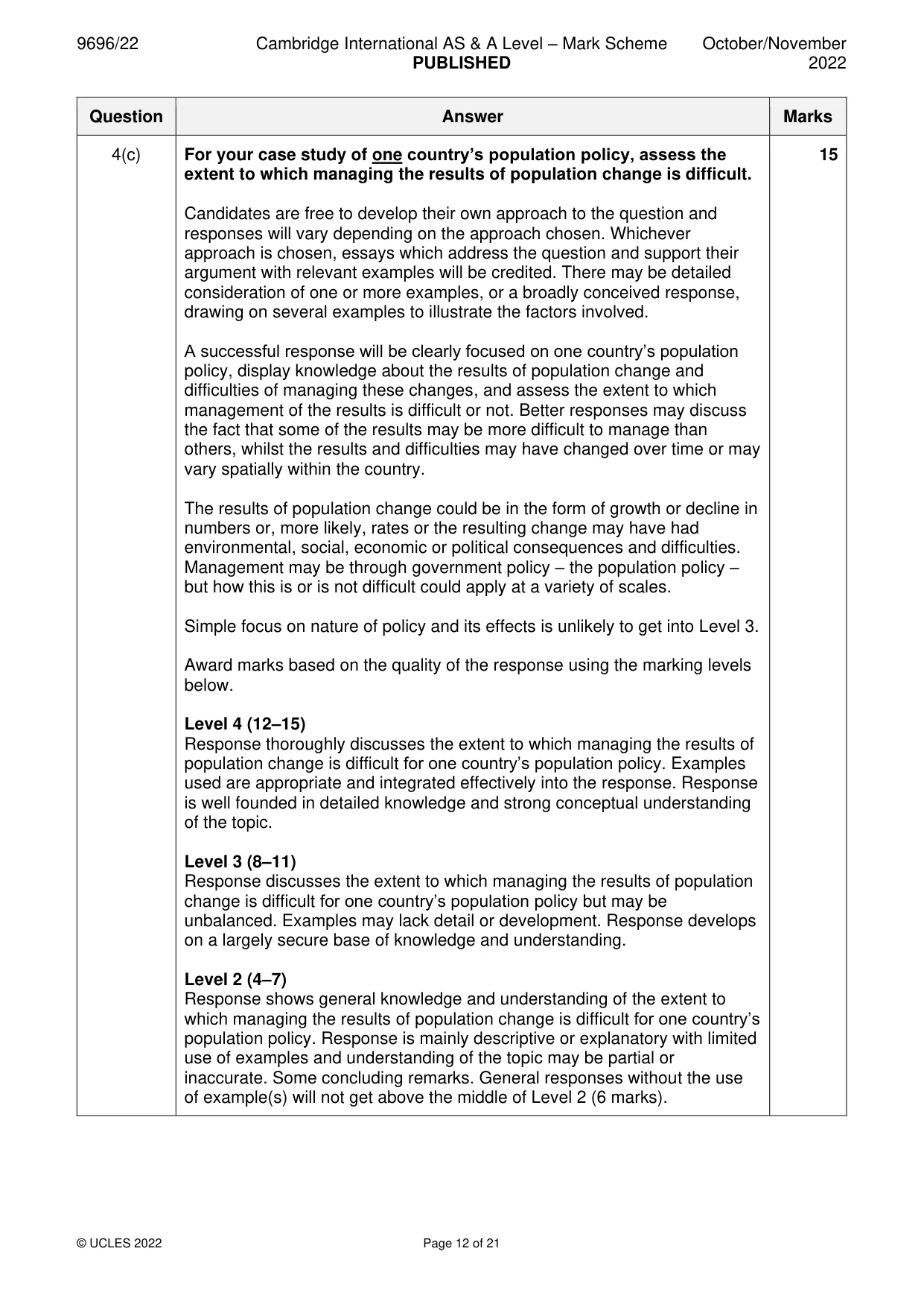 Mark scheme, page 12 of 21