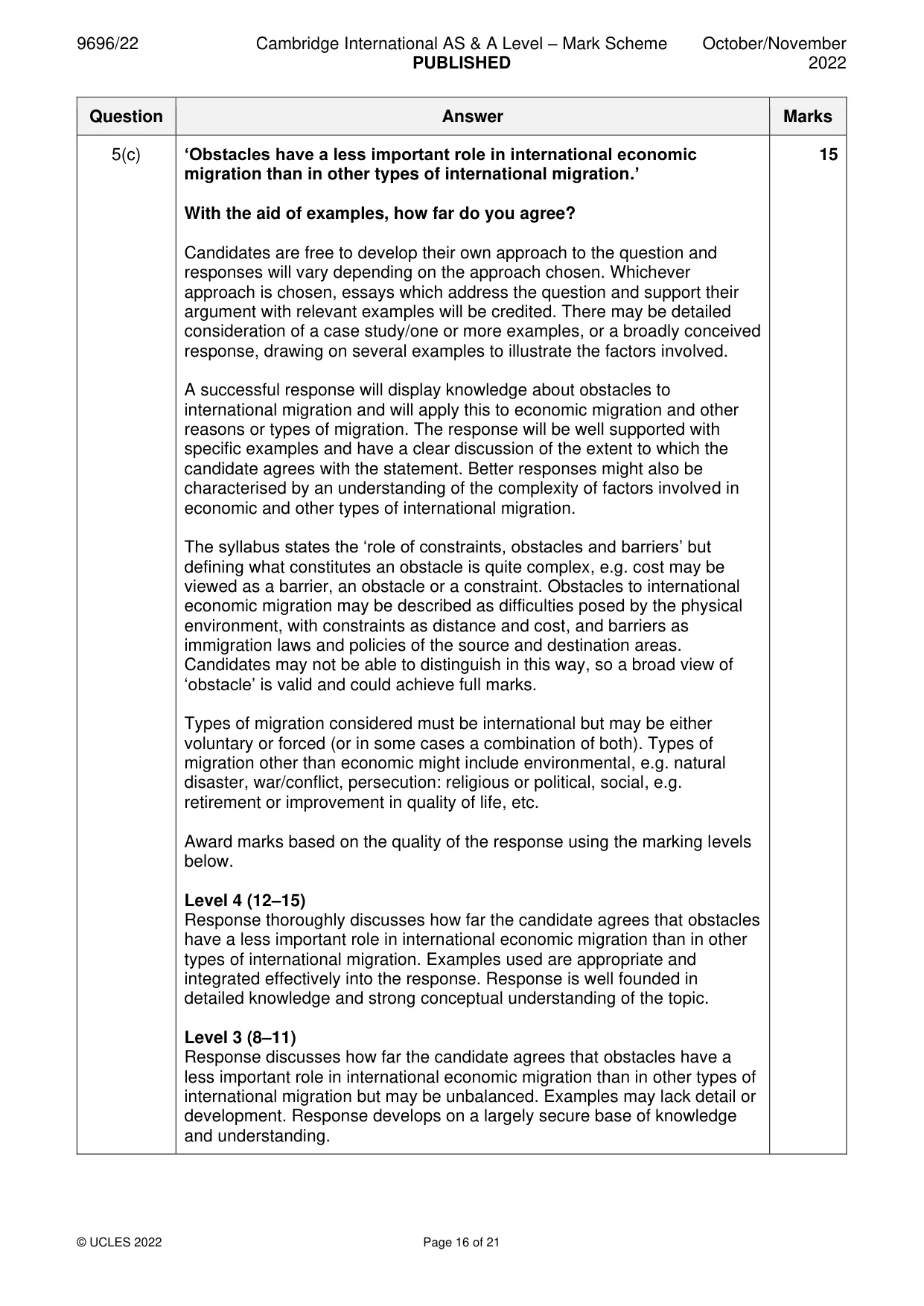 Mark scheme, page 16 of 21