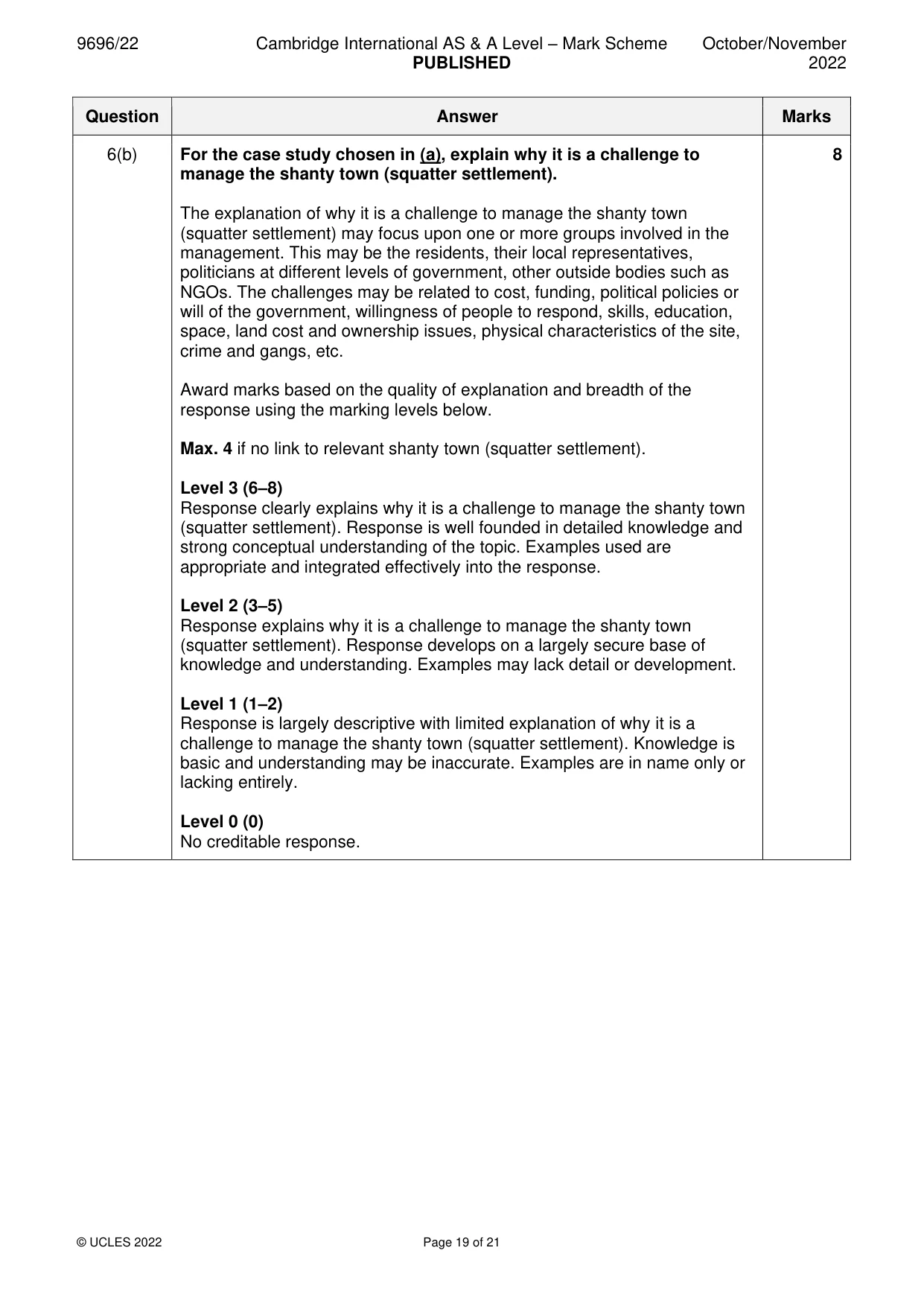 Mark scheme, page 19 of 21