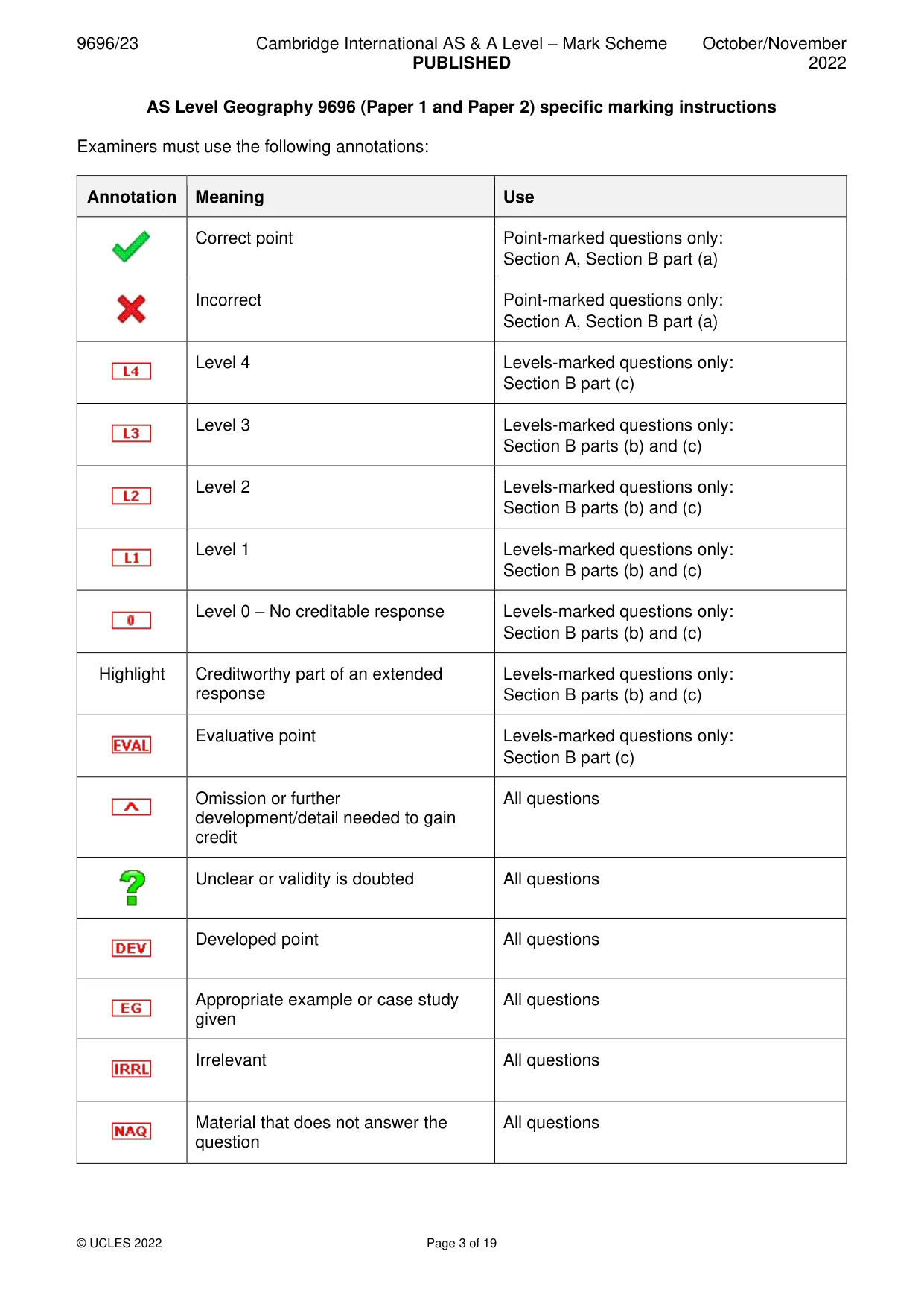 Mark scheme, page 3 of 19