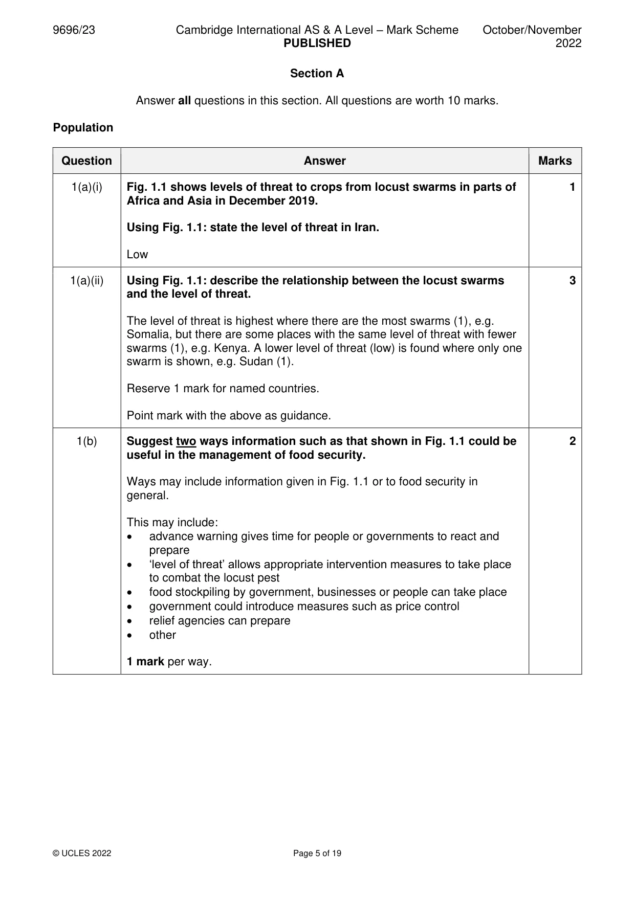 Mark scheme, page 5 of 19