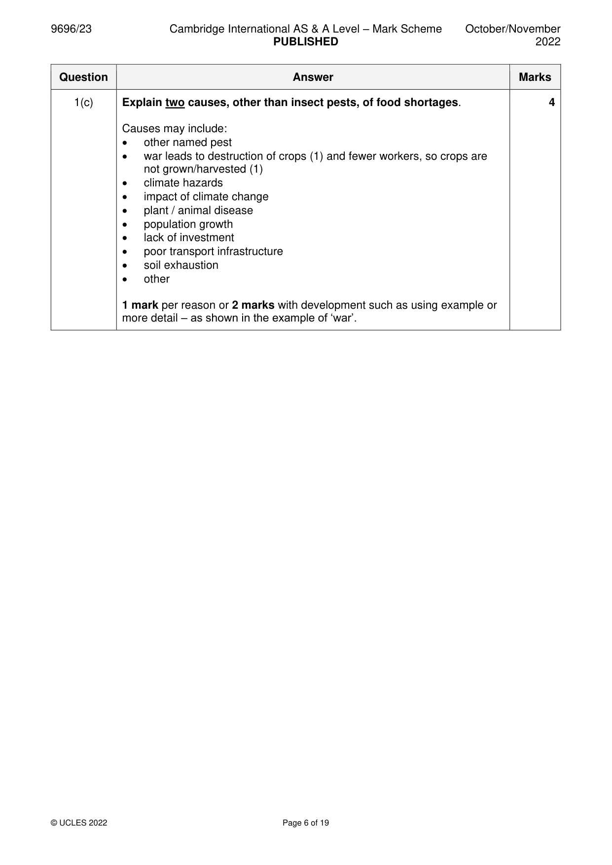 Mark scheme, page 6 of 19