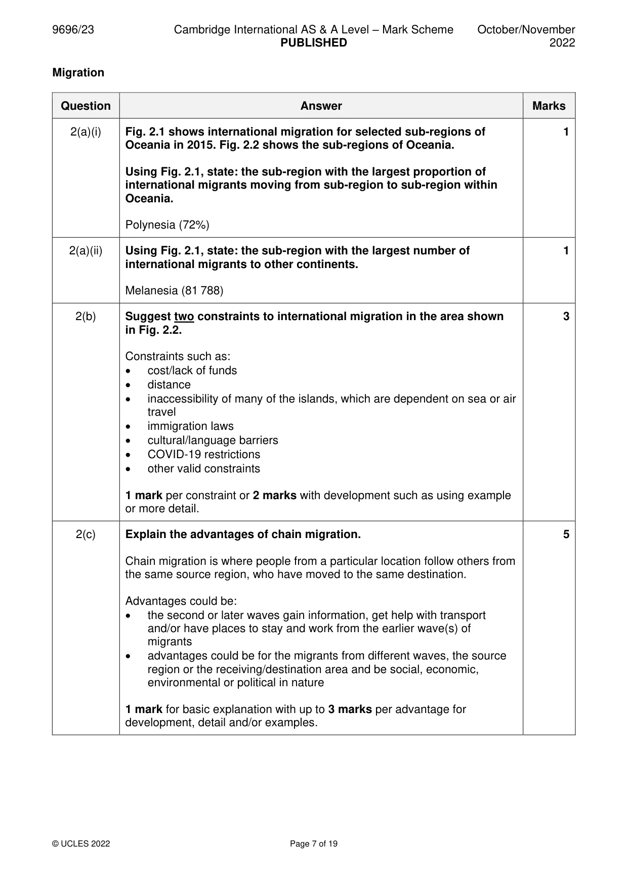 Mark scheme, page 7 of 19