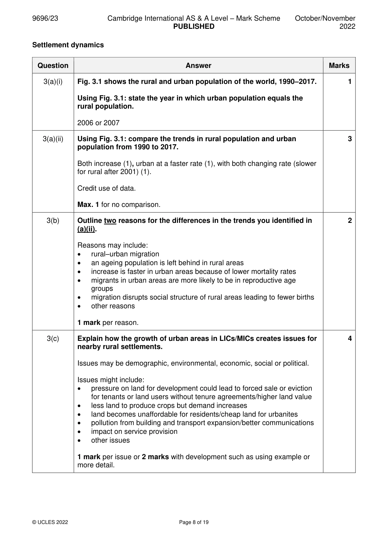 Mark scheme, page 8 of 19