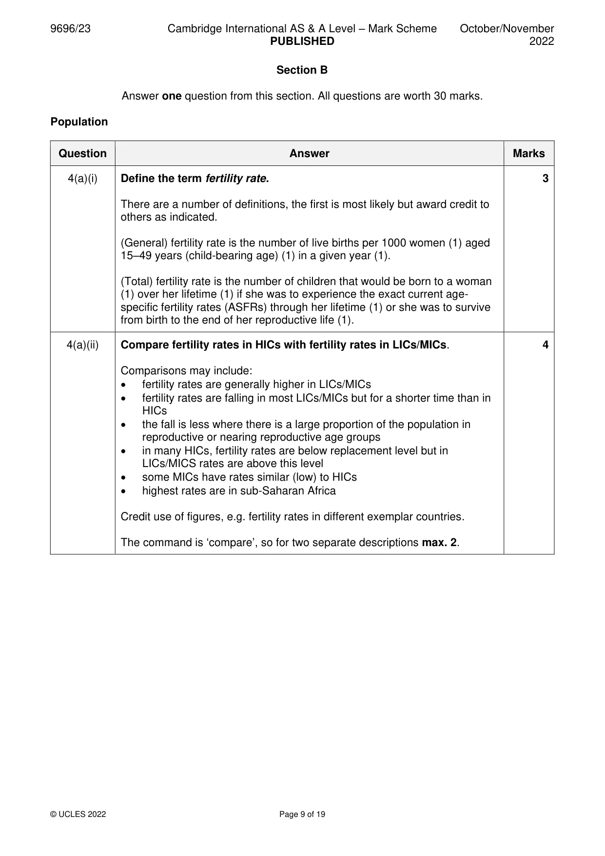 Mark scheme, page 9 of 19