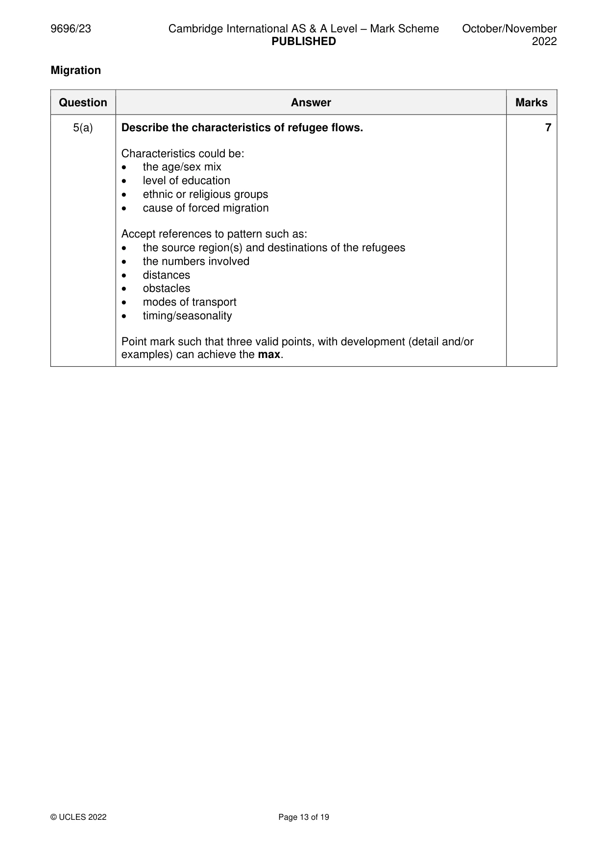Mark scheme, page 13 of 19