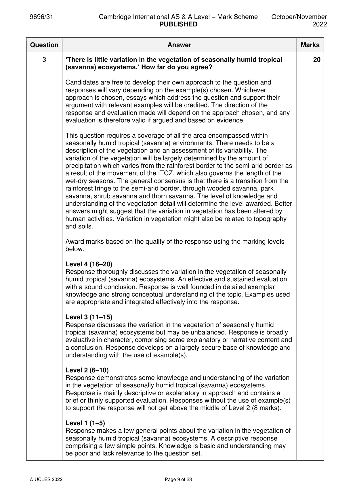 Mark scheme, page 9 of 23
