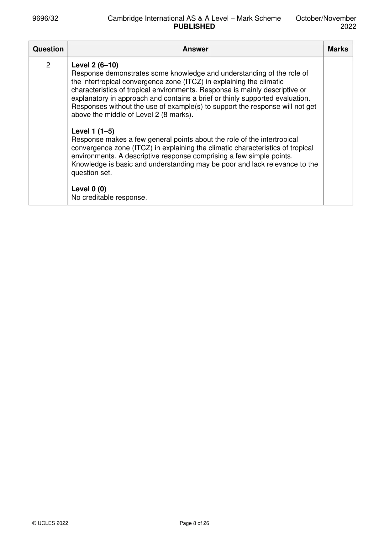 Mark scheme, page 8 of 26