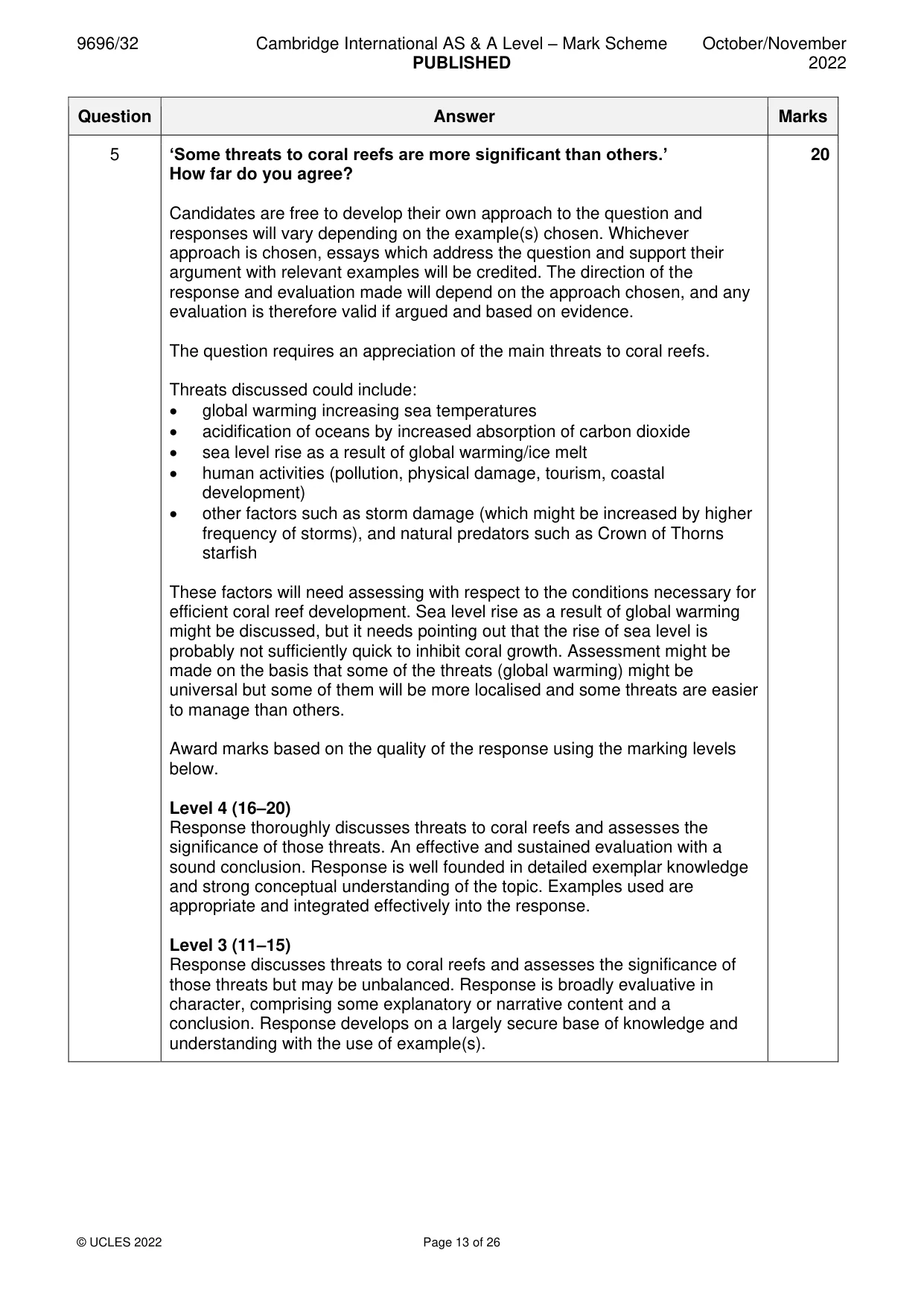 Mark scheme, page 13 of 26