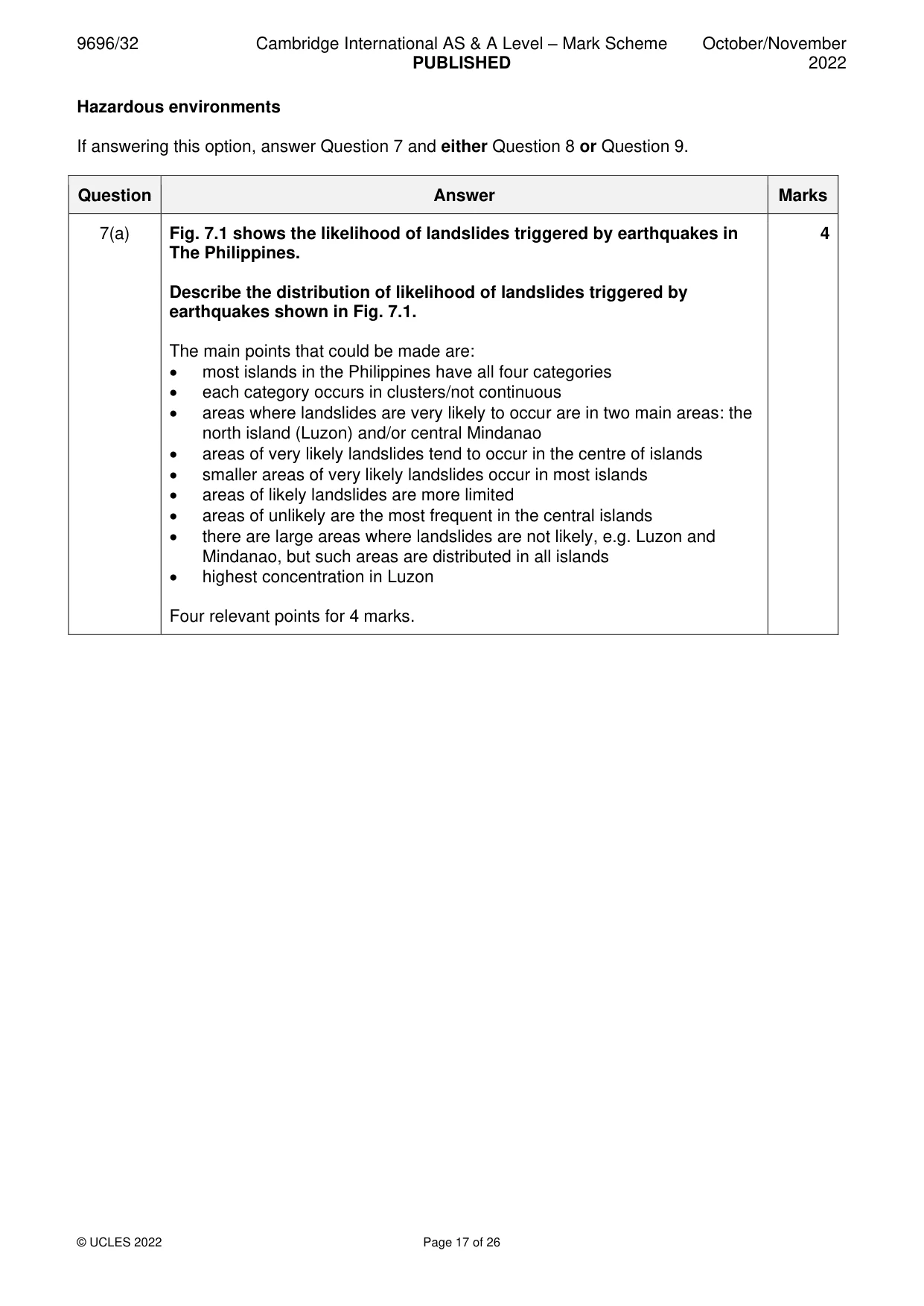 Mark scheme, page 17 of 26