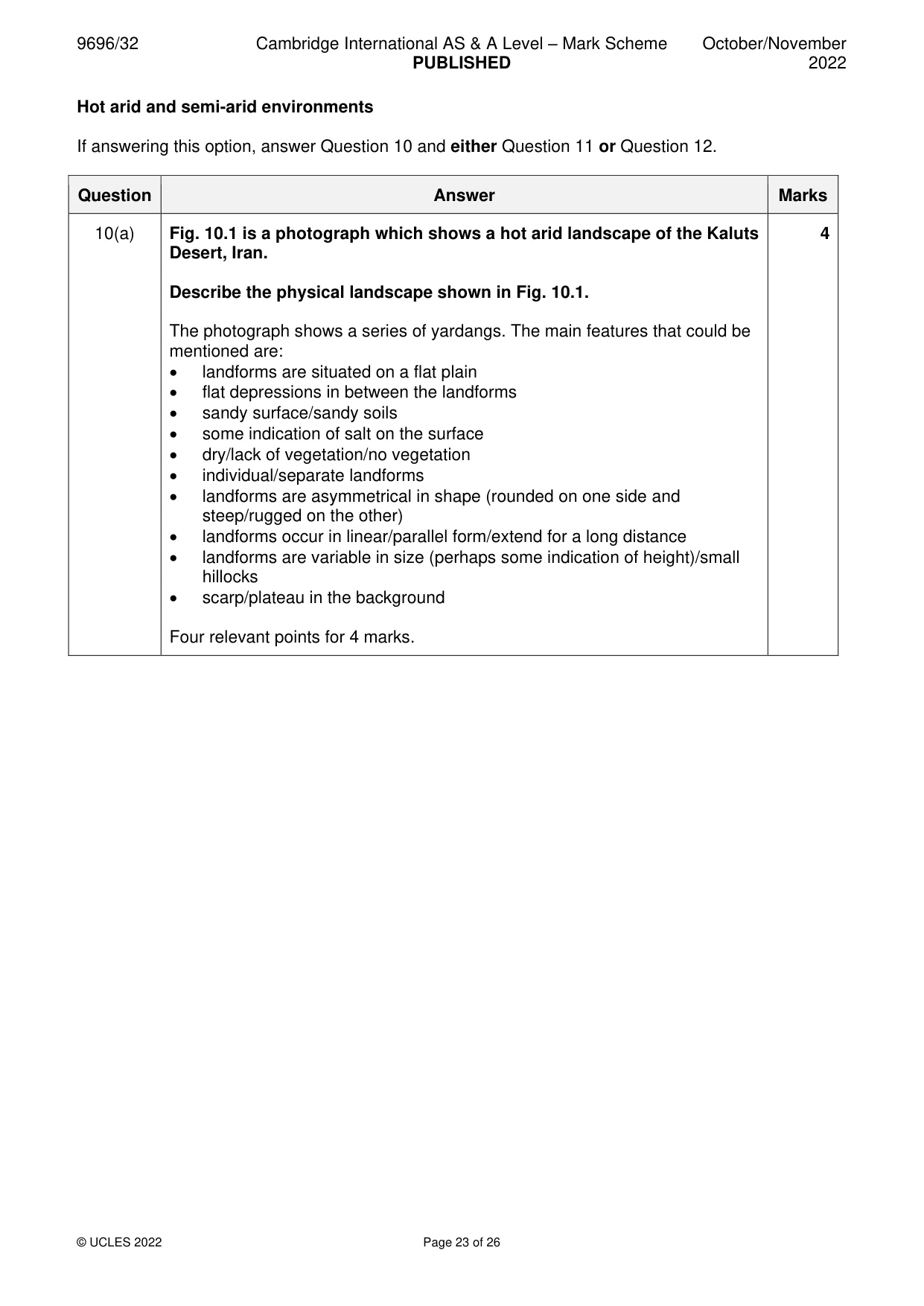 Mark scheme, page 23 of 26