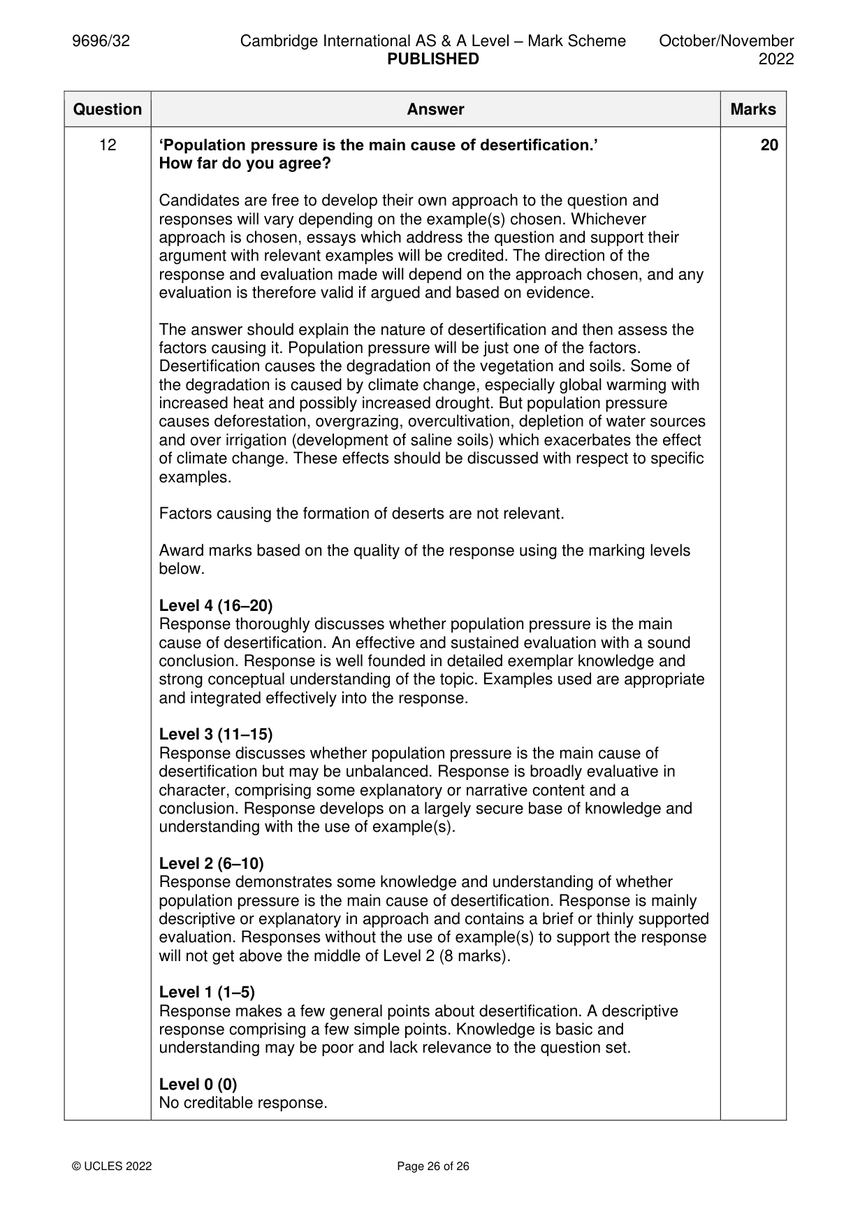 Mark scheme, page 26 of 26