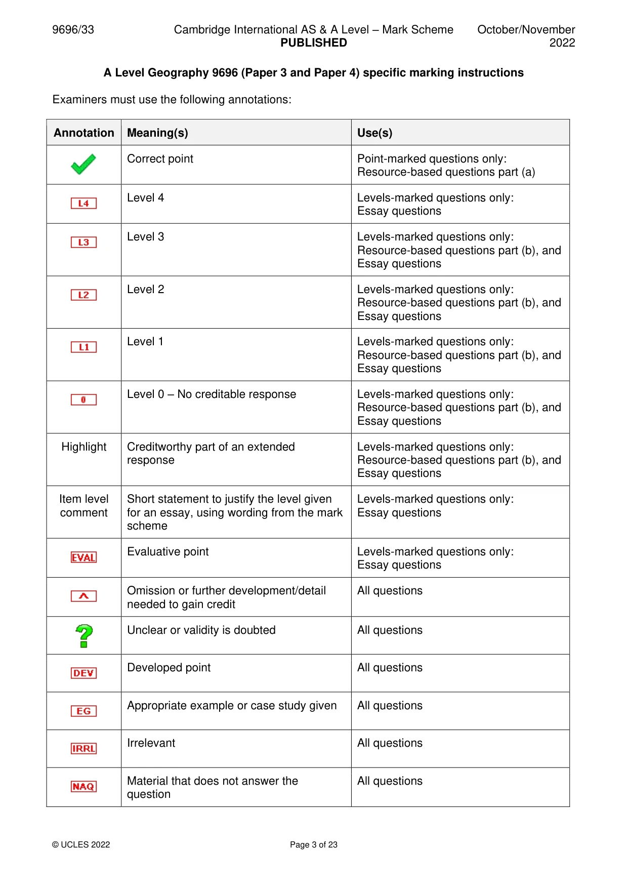 Mark scheme, page 3 of 23