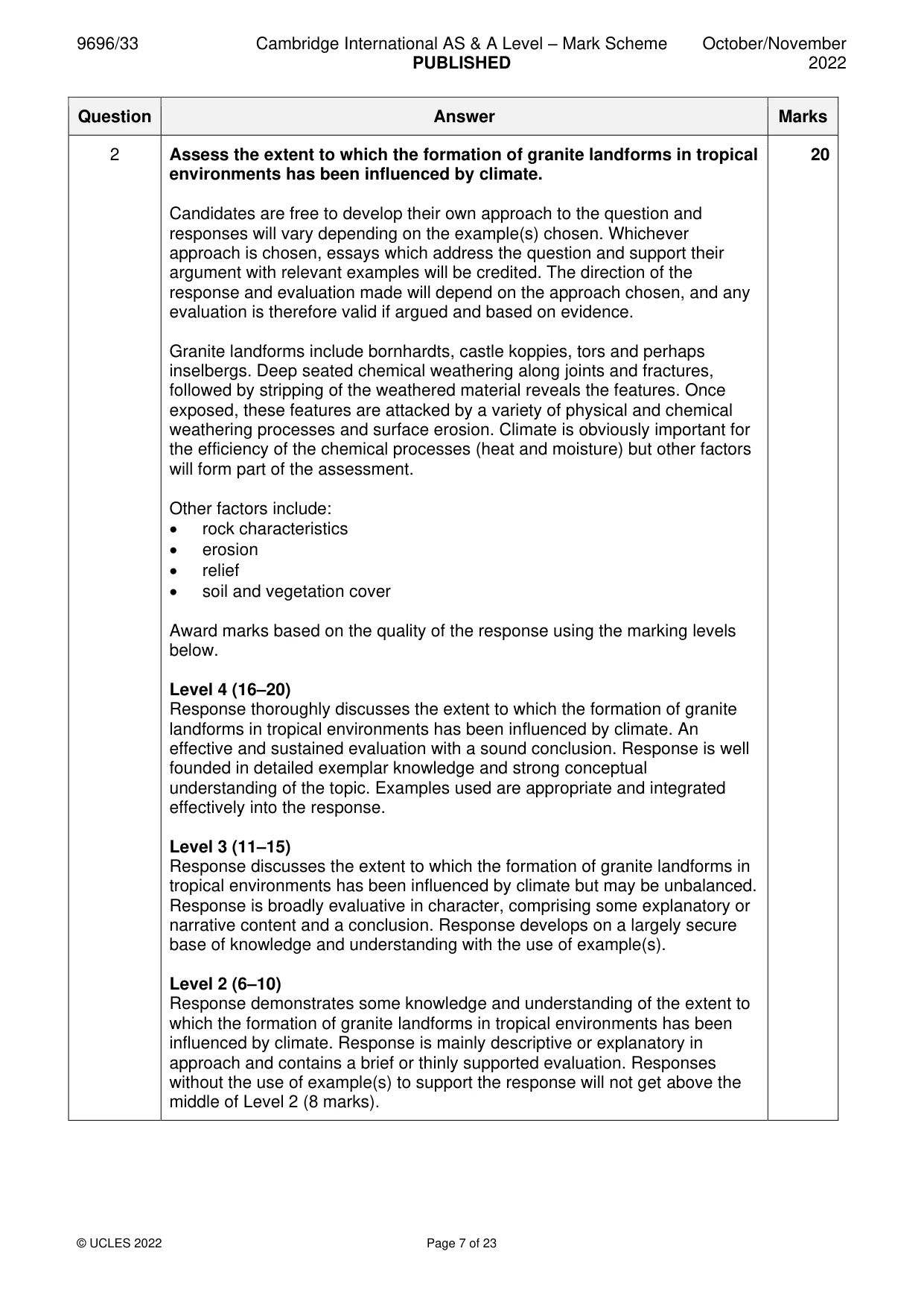 Mark scheme, page 7 of 23