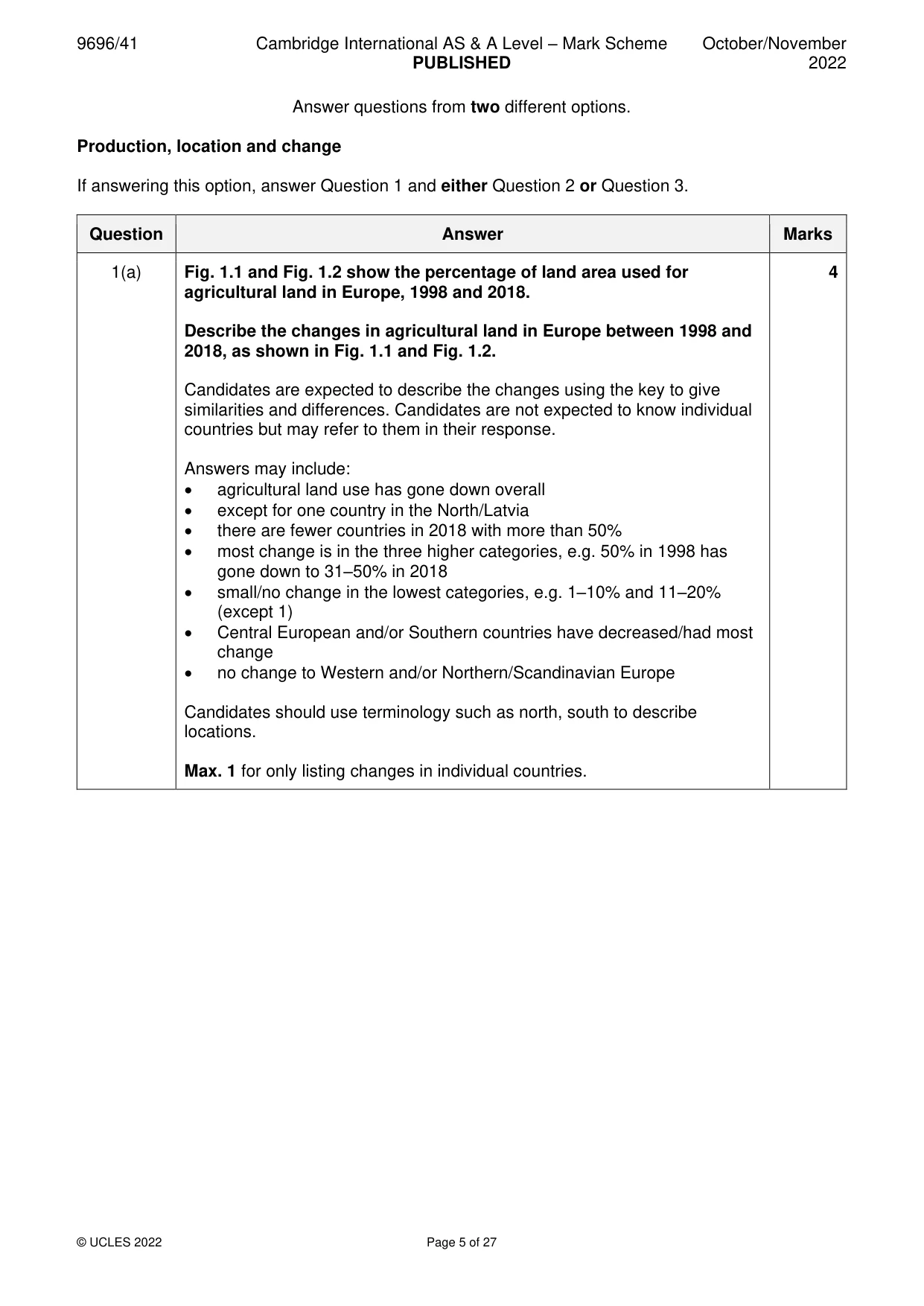 Mark scheme, page 5 of 27