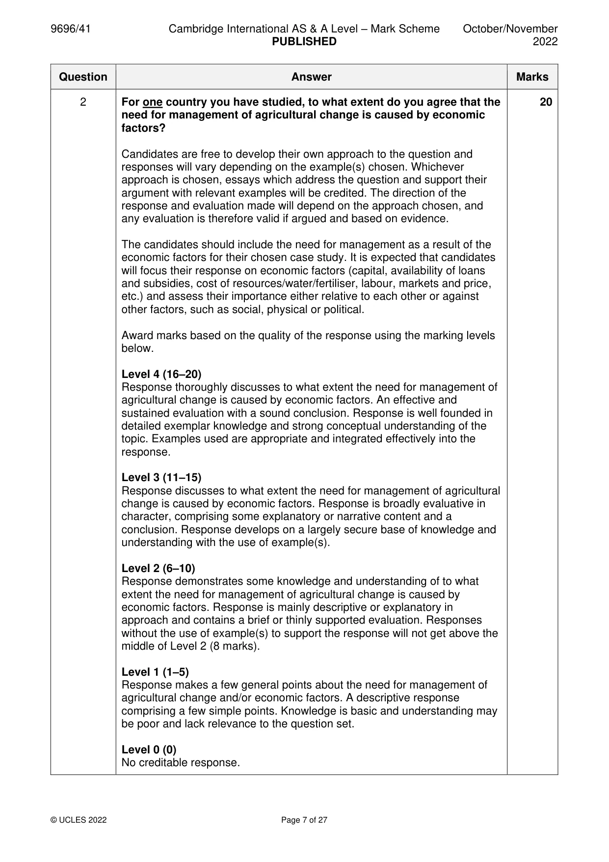 Mark scheme, page 7 of 27