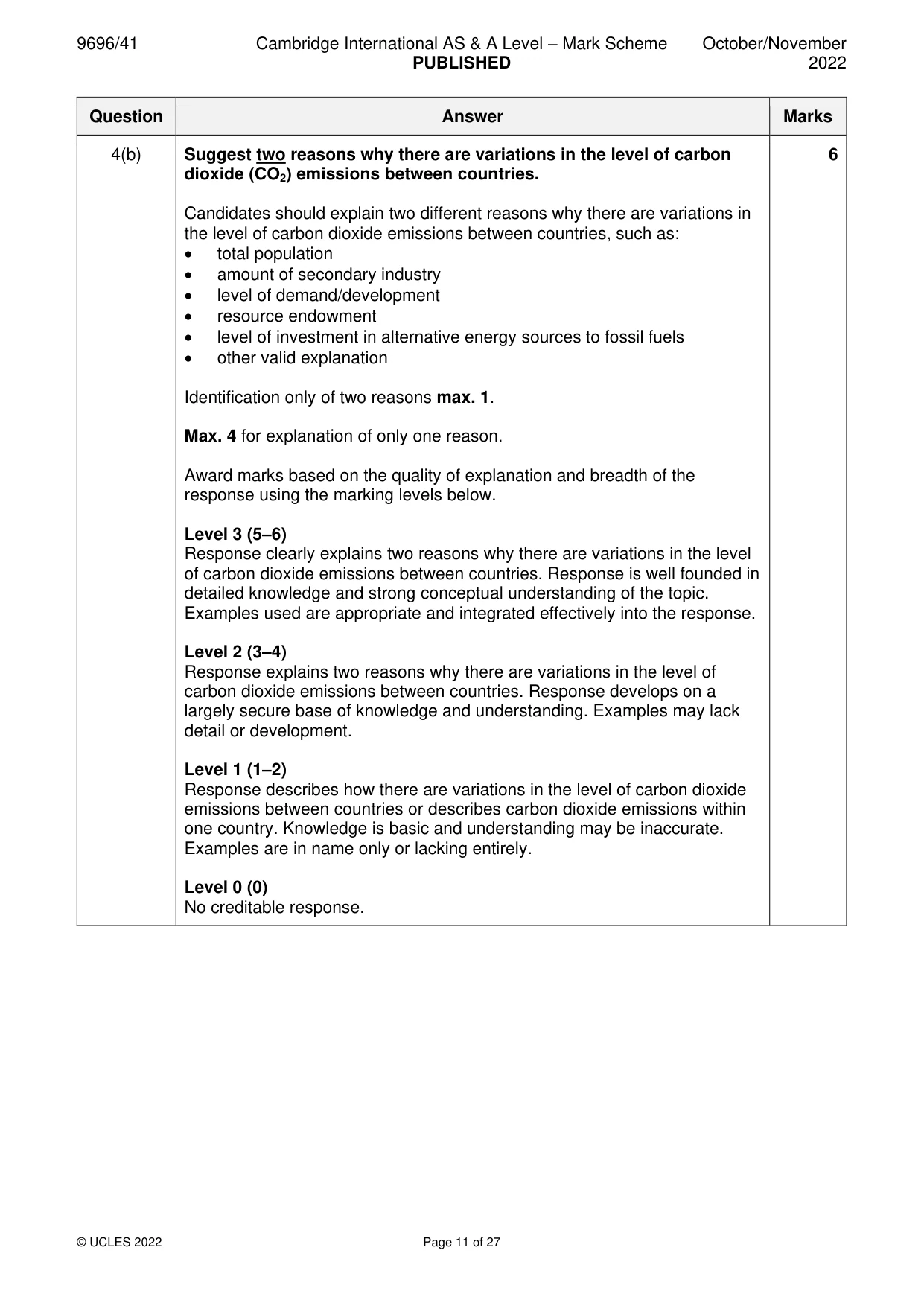 Mark scheme, page 11 of 27