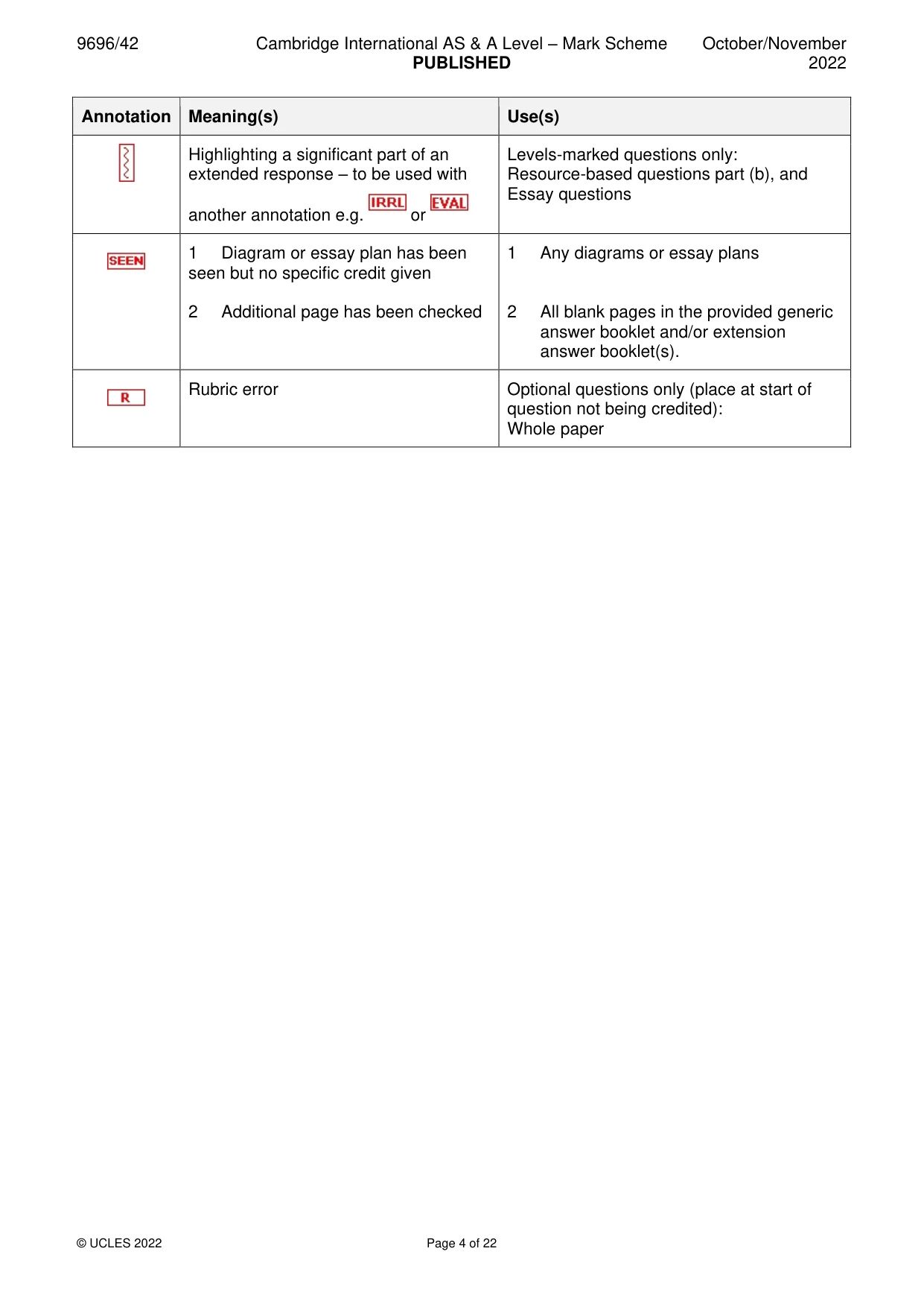 Mark scheme, page 4 of 22