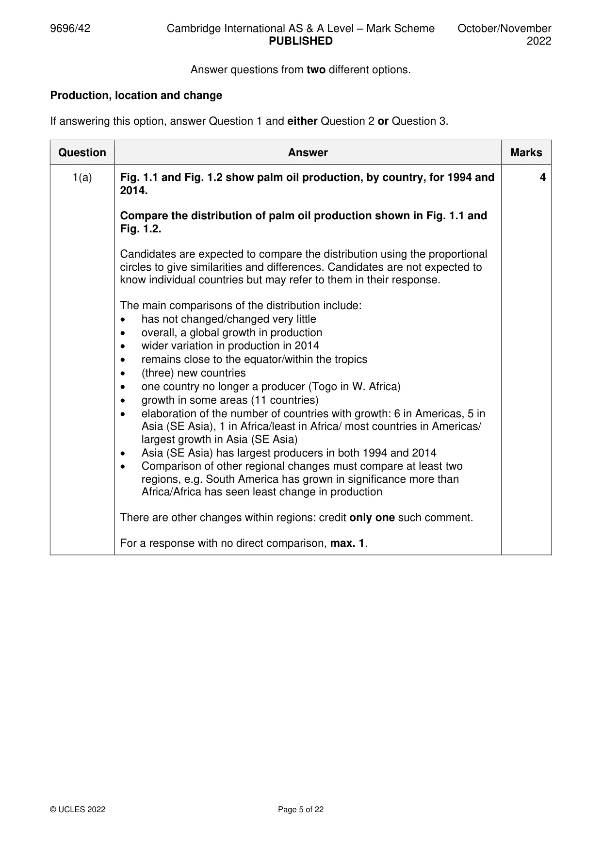 Mark scheme, page 5 of 22