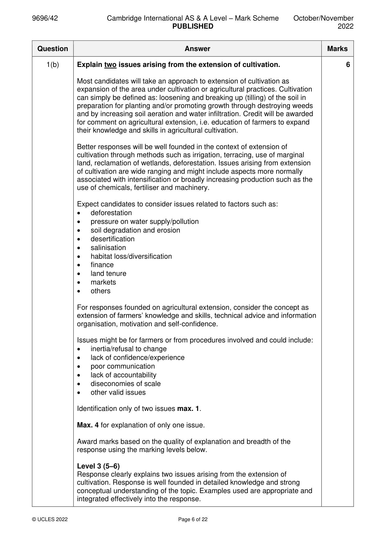 Mark scheme, page 6 of 22