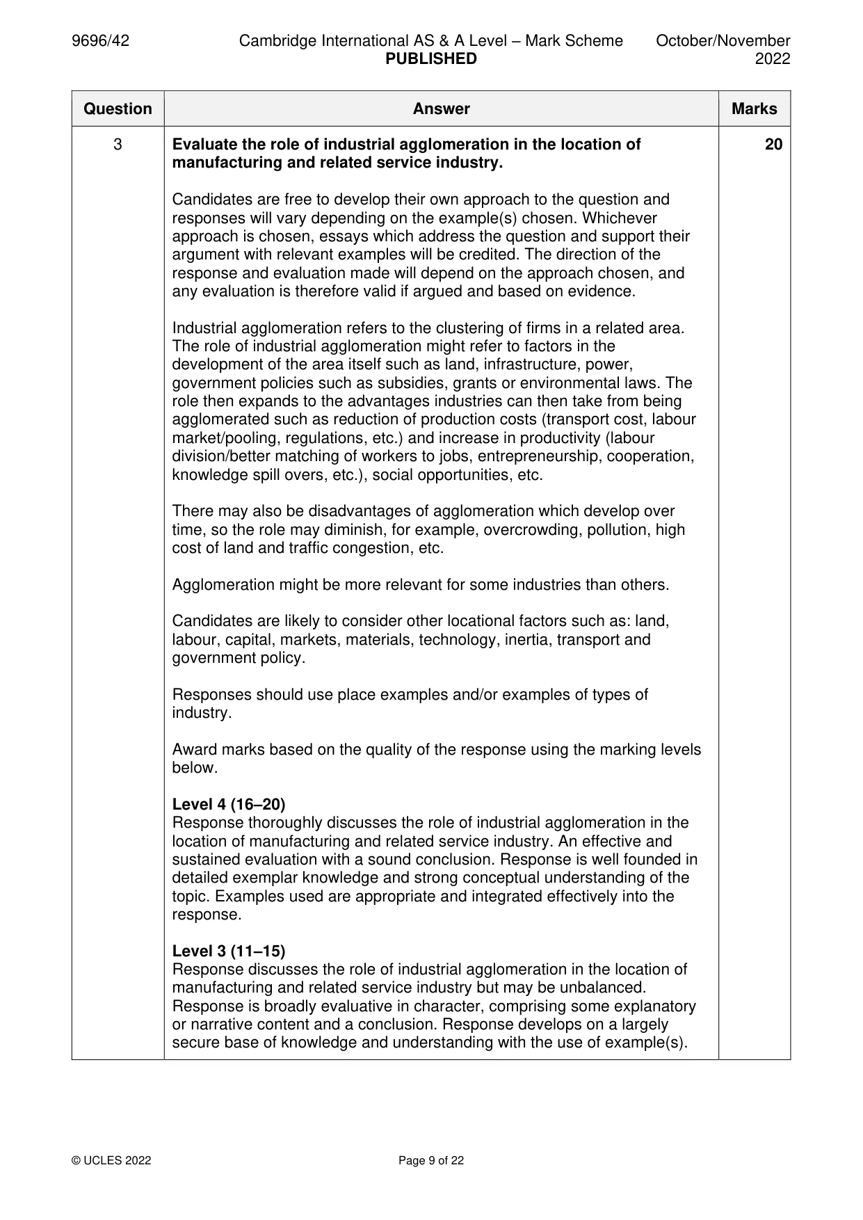Mark scheme, page 9 of 22
