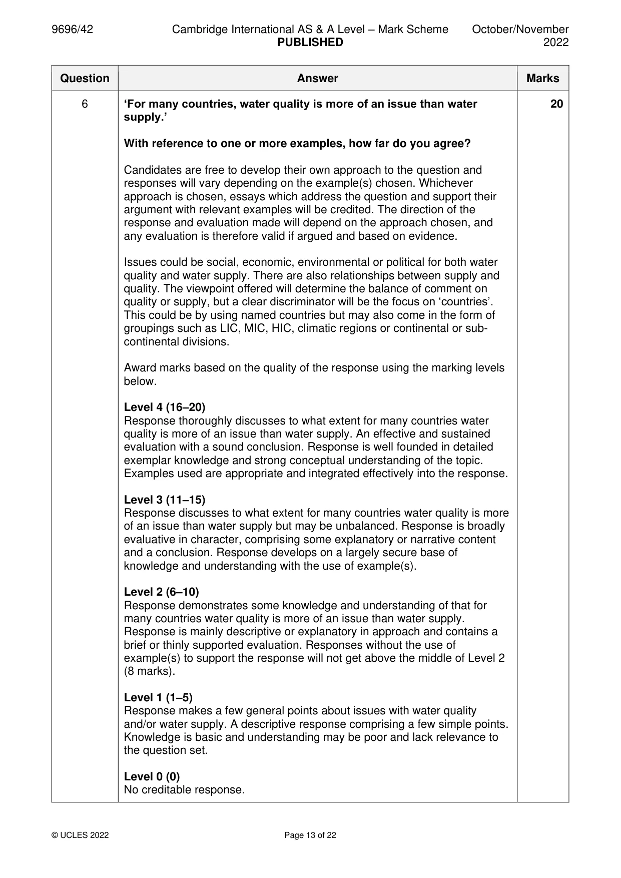 Mark scheme, page 13 of 22