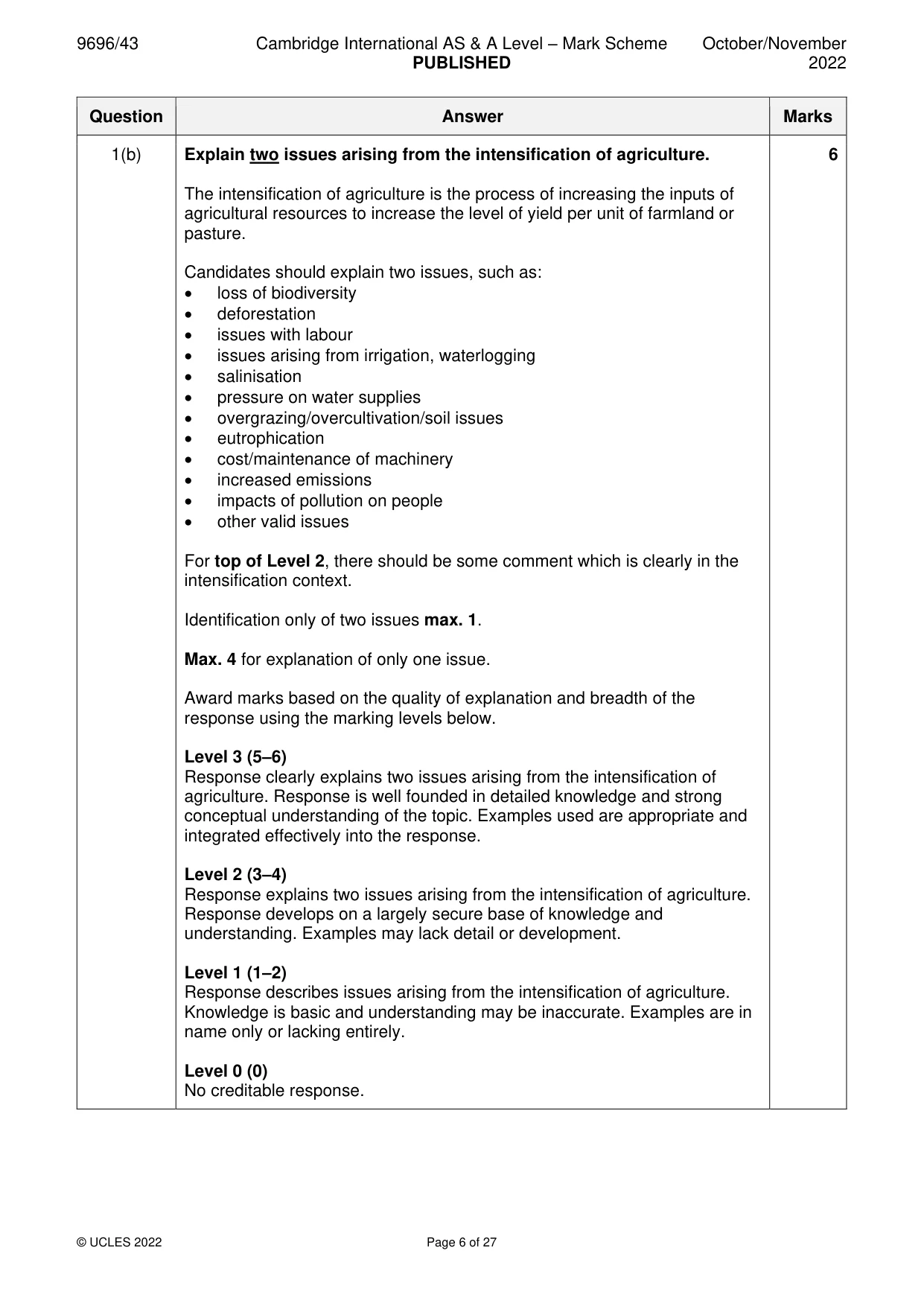 Mark scheme, page 6 of 27