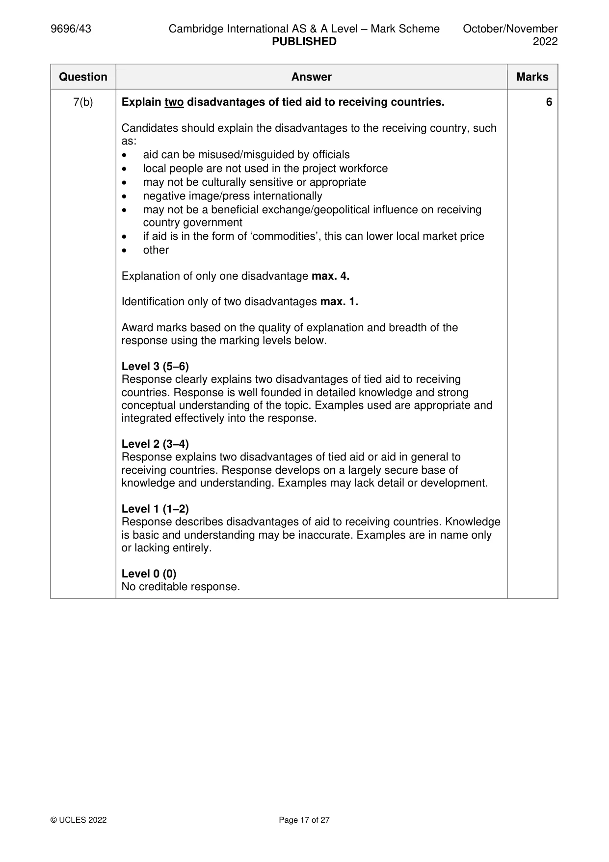 Mark scheme, page 17 of 27