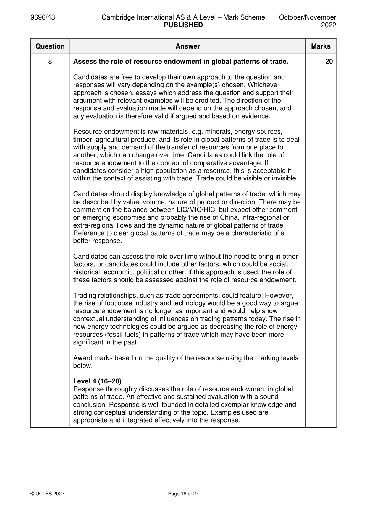 Mark scheme, page 18 of 27