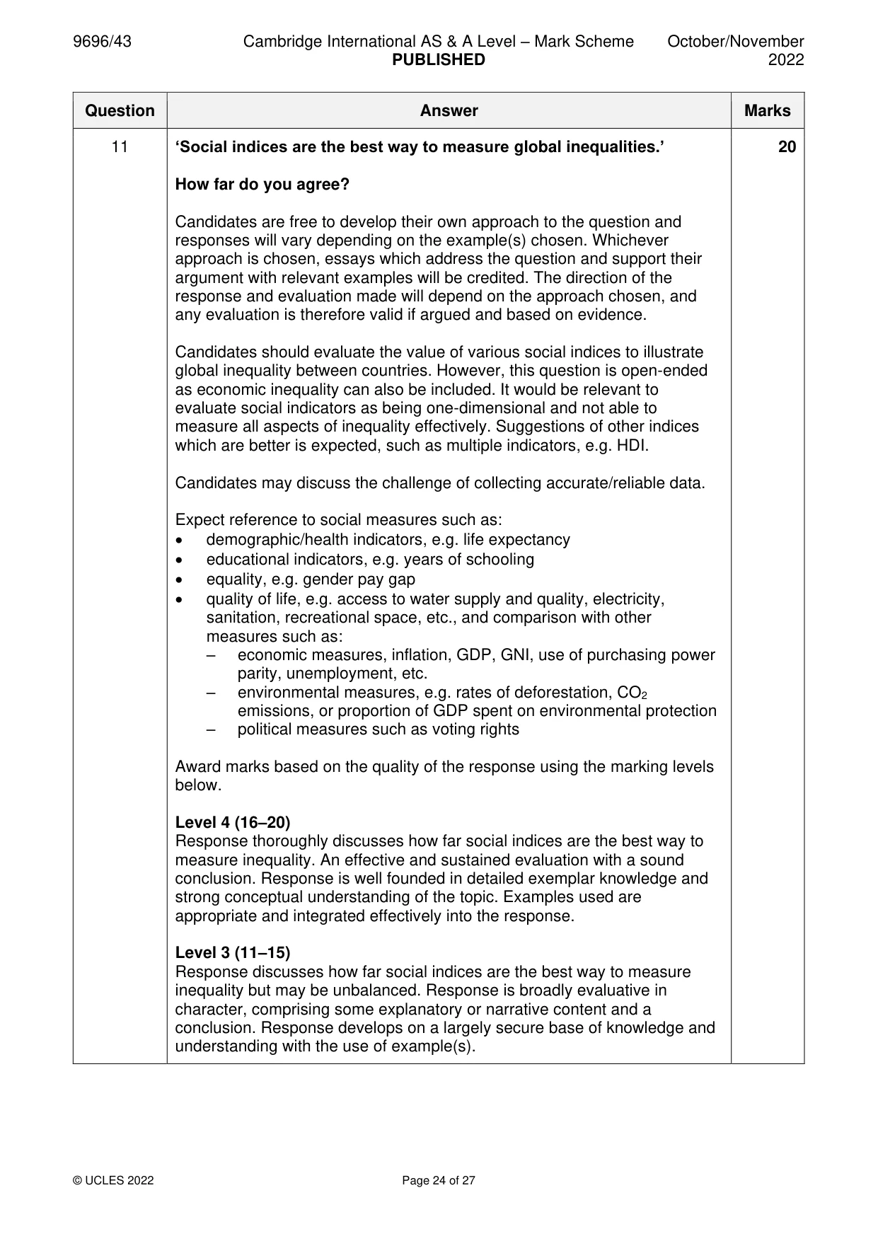 Mark scheme, page 24 of 27