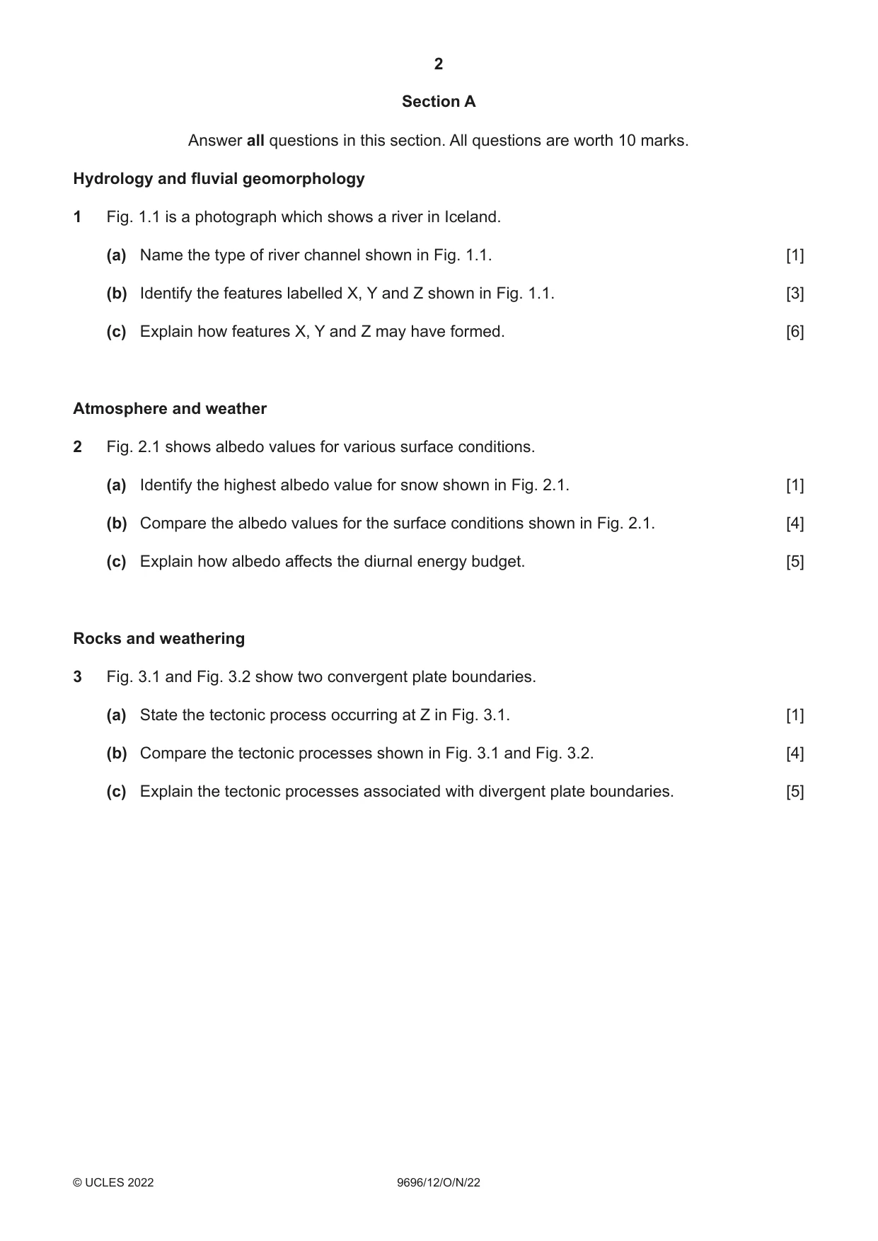 Cambridge A Level Geography 9696 2022 Oct/Nov Paper 1 · Variant 2 question paper, page 2 of 4
