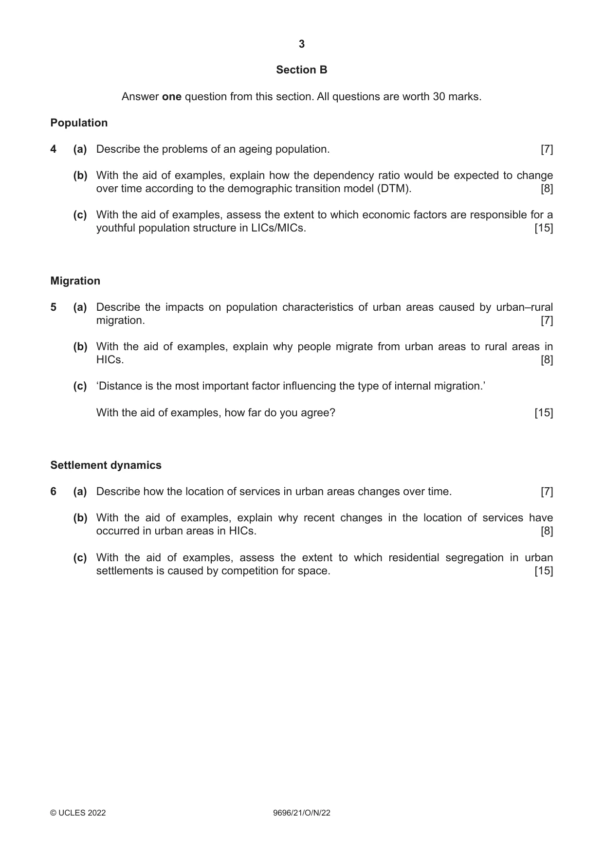 Cambridge A Level Geography 9696 2022 Oct/Nov Paper 2 · Variant 1 question paper, page 3 of 4